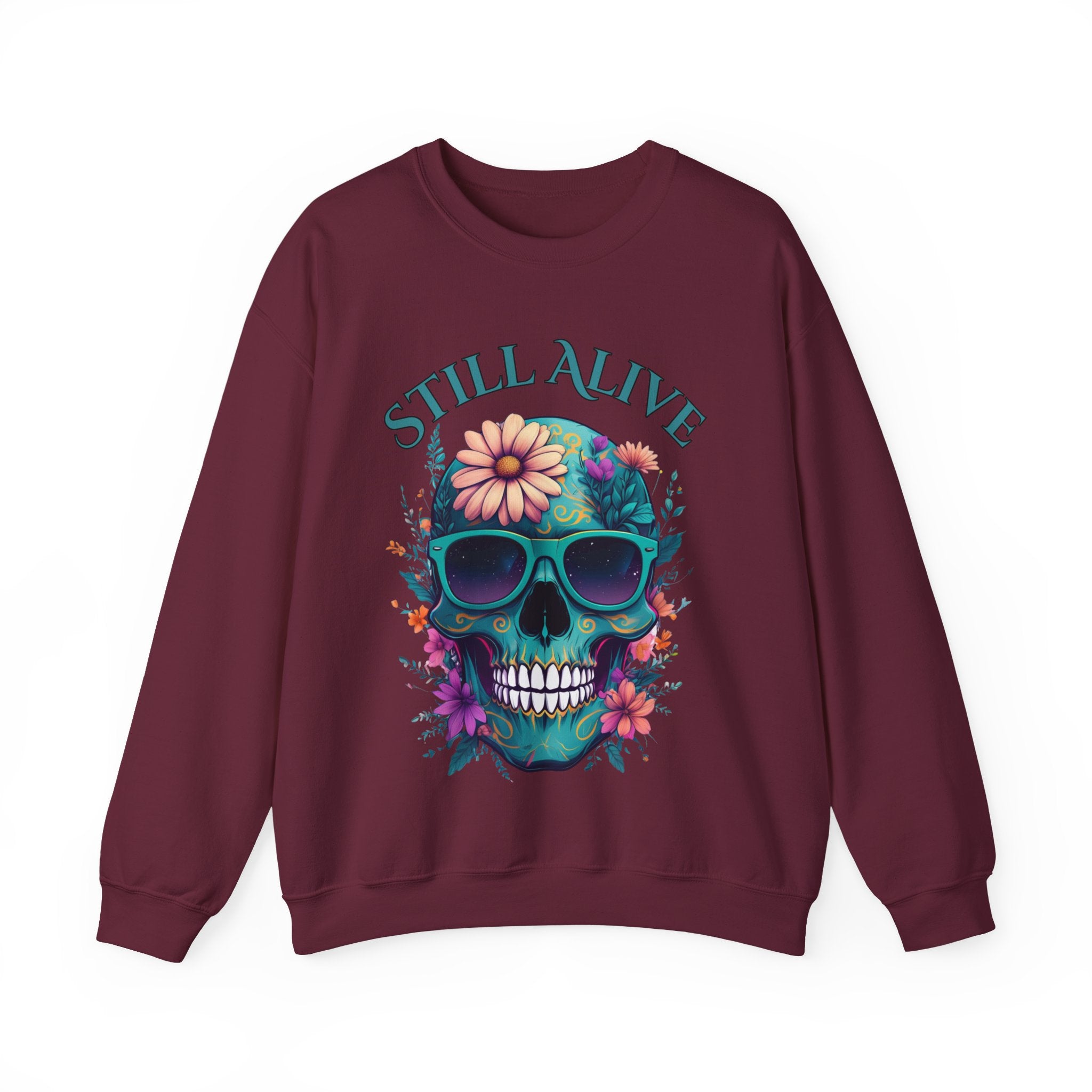 Still Alive Skull Floral Crewneck Sweatshirt
