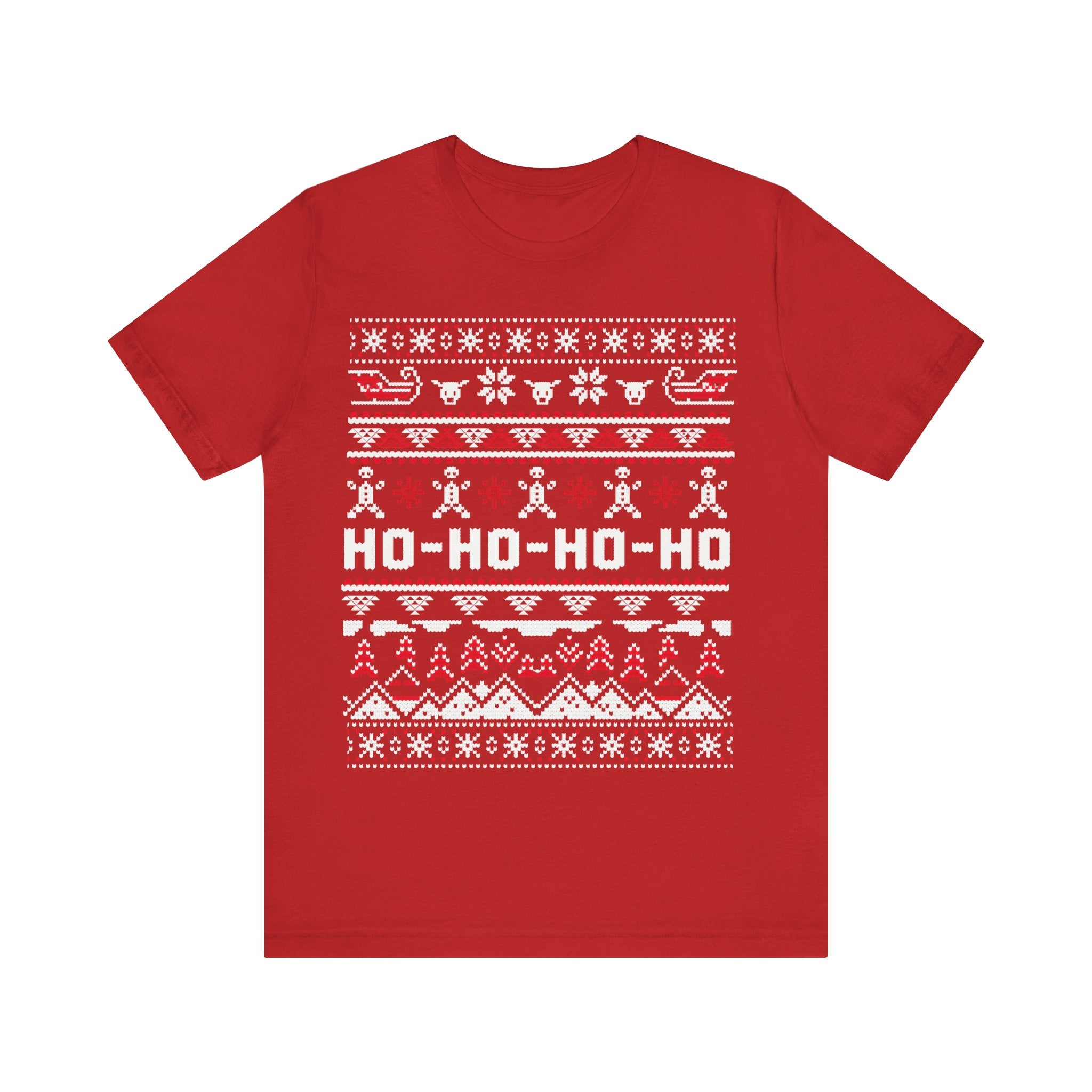 Ho-Ho-Ho Holiday Tee — Festive Christmas Sweater Print Shirt