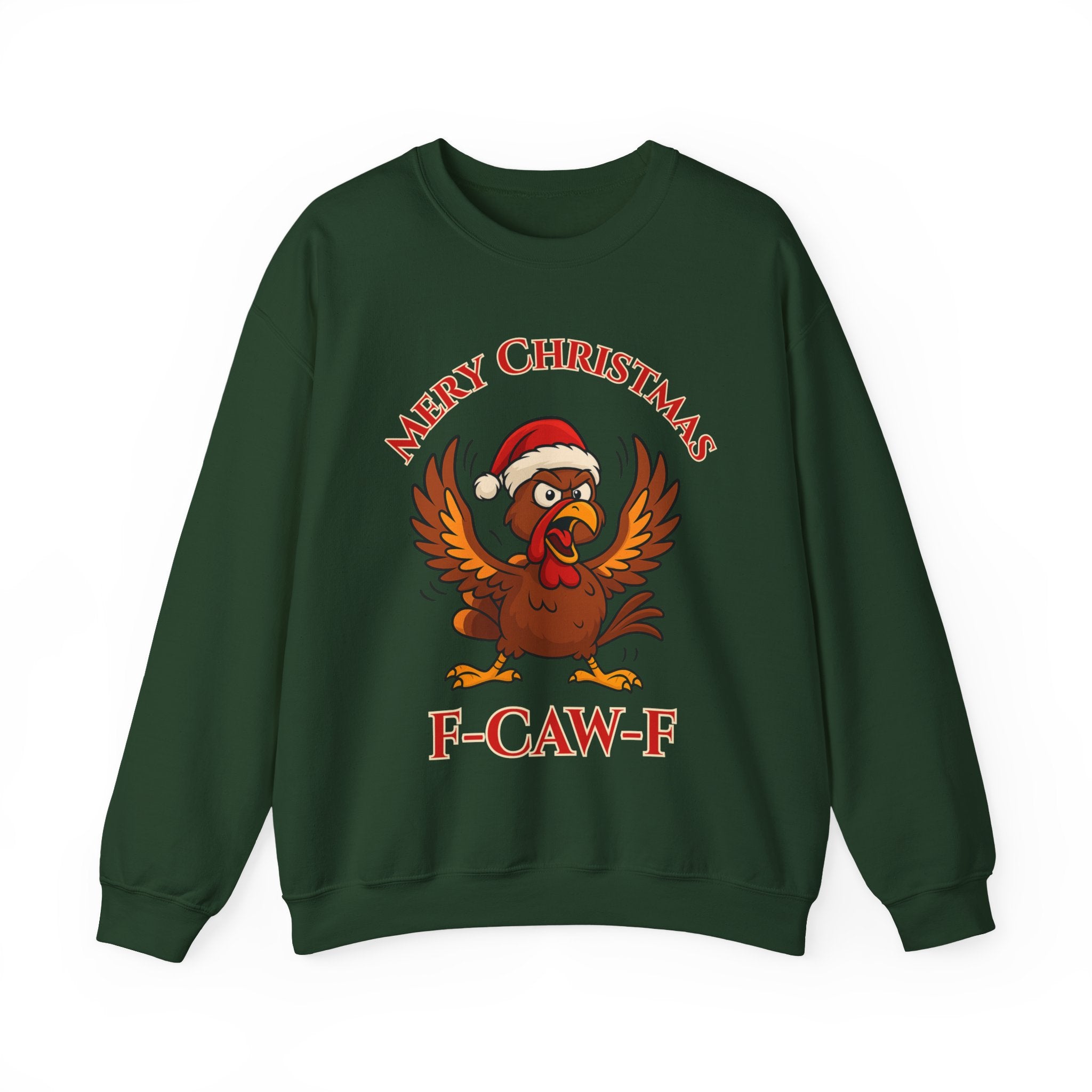 Funny Christmas Crewneck Sweatshirt - "Mery Christmas F-CAW-F"