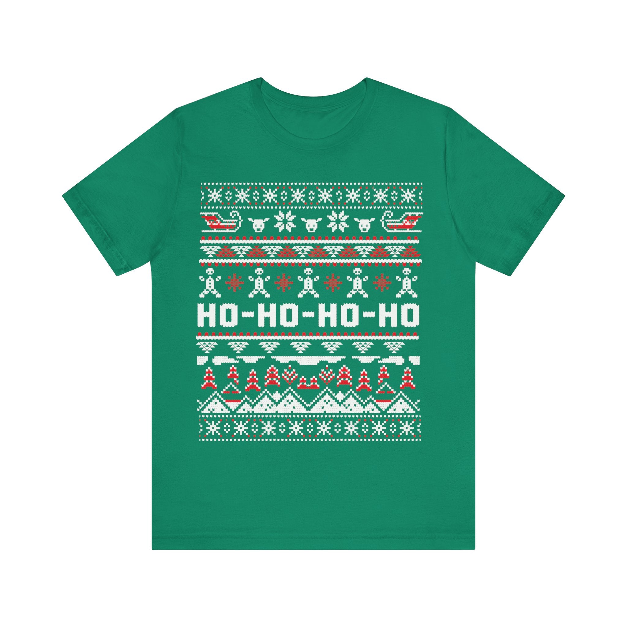 Ho-Ho-Ho Holiday Tee — Festive Christmas Sweater Print Shirt