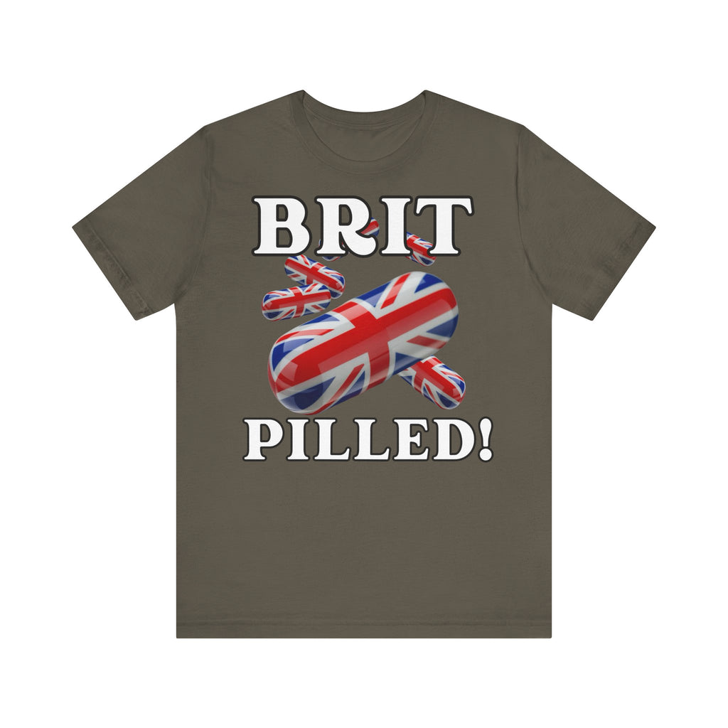 Patriotic Brit Pilled! Union Jack Themed Tee: Perfect for Brits,Edgy relevant make a statement