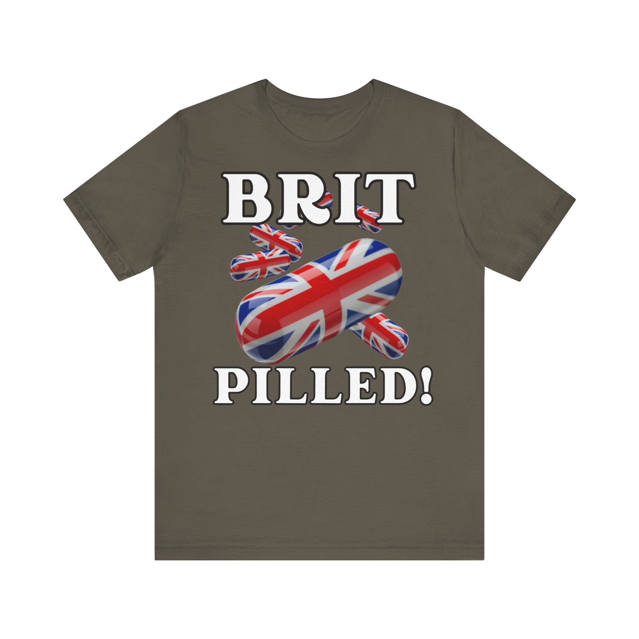Patriotic Brit Pilled! Union Jack Themed Tee: Perfect for Brits,Edgy relevant make a statement