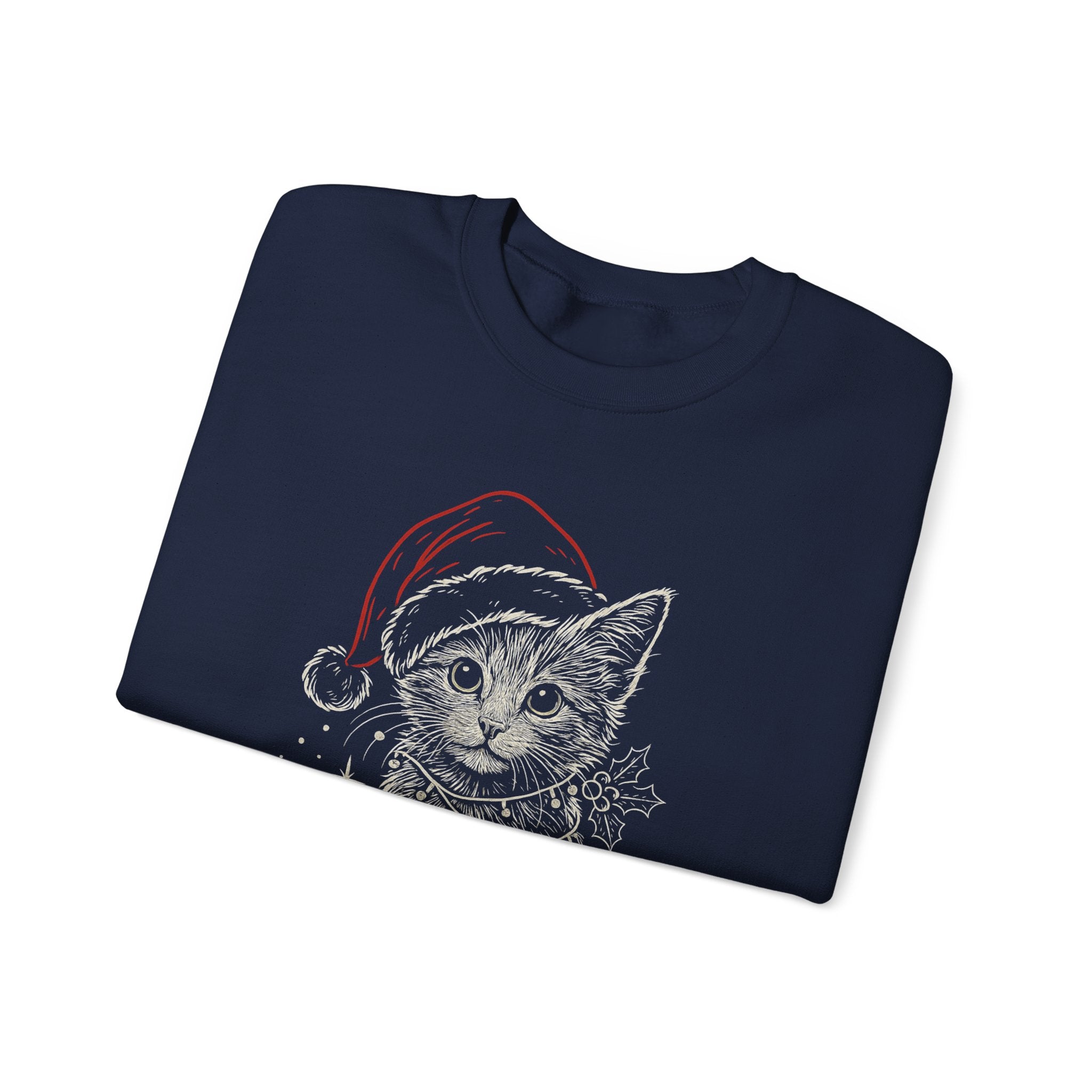 Cute Christmas Cat Crewneck Sweatshirt | Festive Holiday Sweatshirt, Gift for Cat Lovers, Cozy Winter Wear, Unique Cat Apparel, Fun [...]