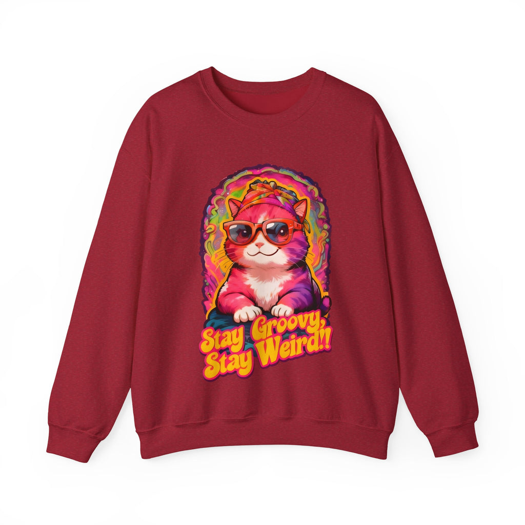 Stay Groovy Stay Weird Cat Sweatshirt