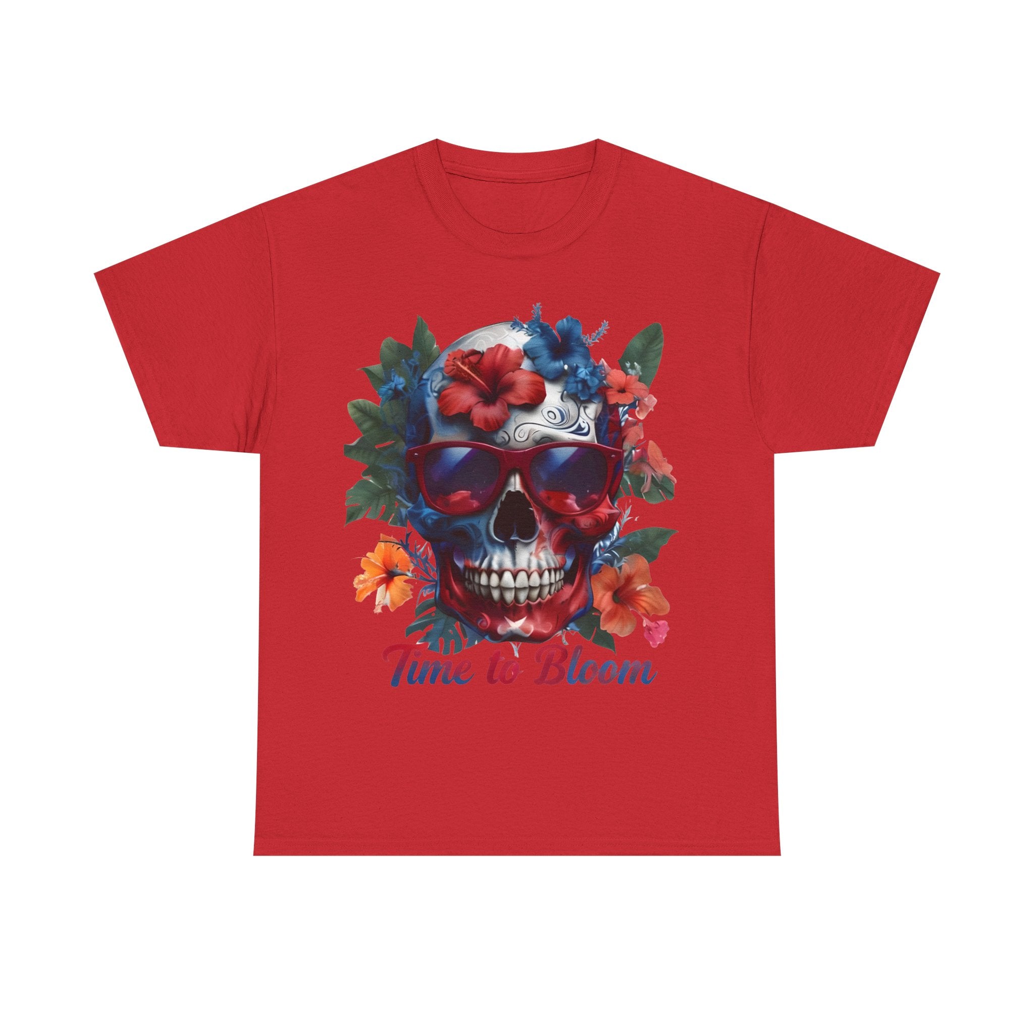 Skull Floral Tee - Time to Bloom, Unisex T-Shirt, Graphic Tee, Gift for Flower Lovers, Vintage Style Apparel