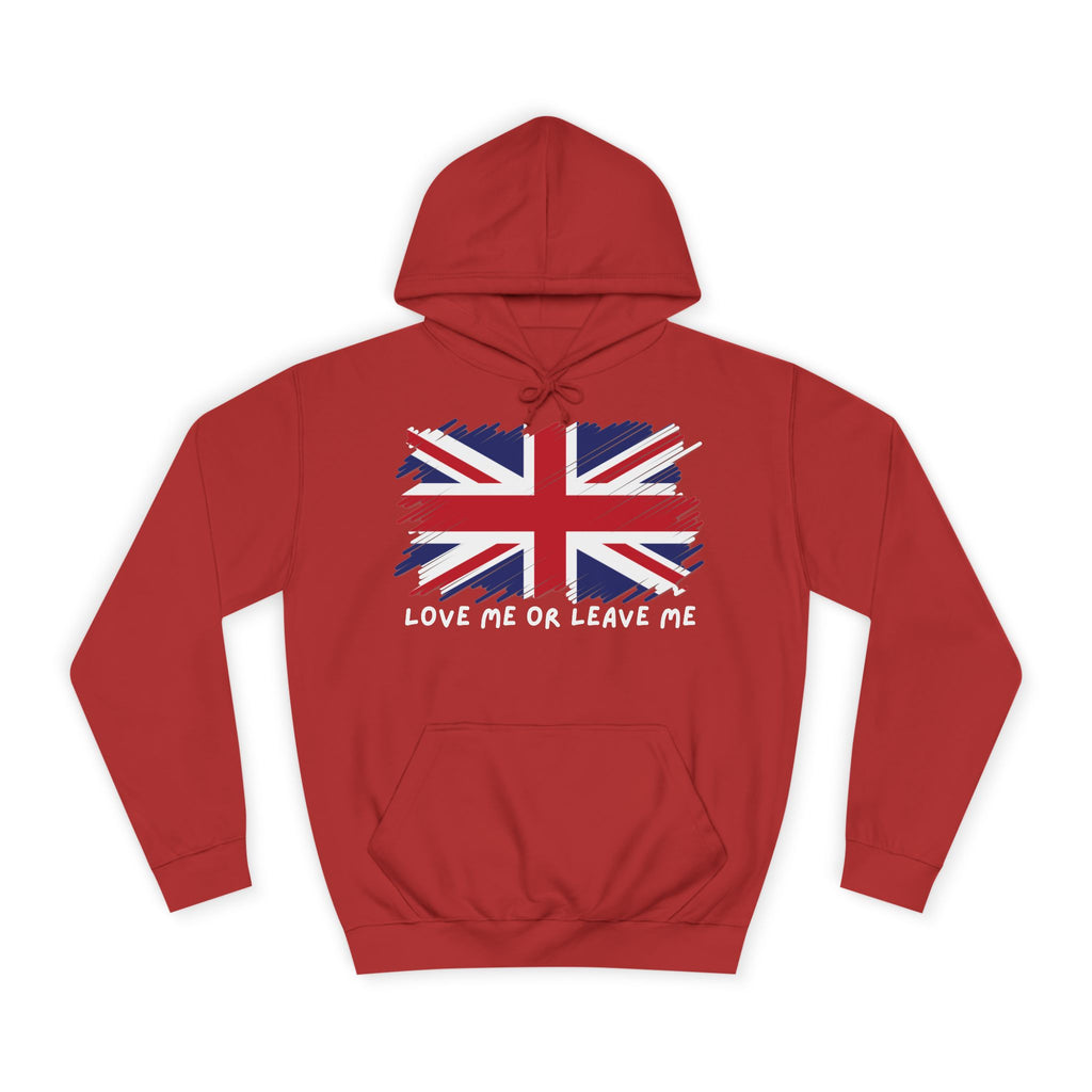 Union Jack Graphic Hoodie, British Pride Sweatshirt, Unisex College Apparel, Casual Everyday Wear, Great for Gifts
