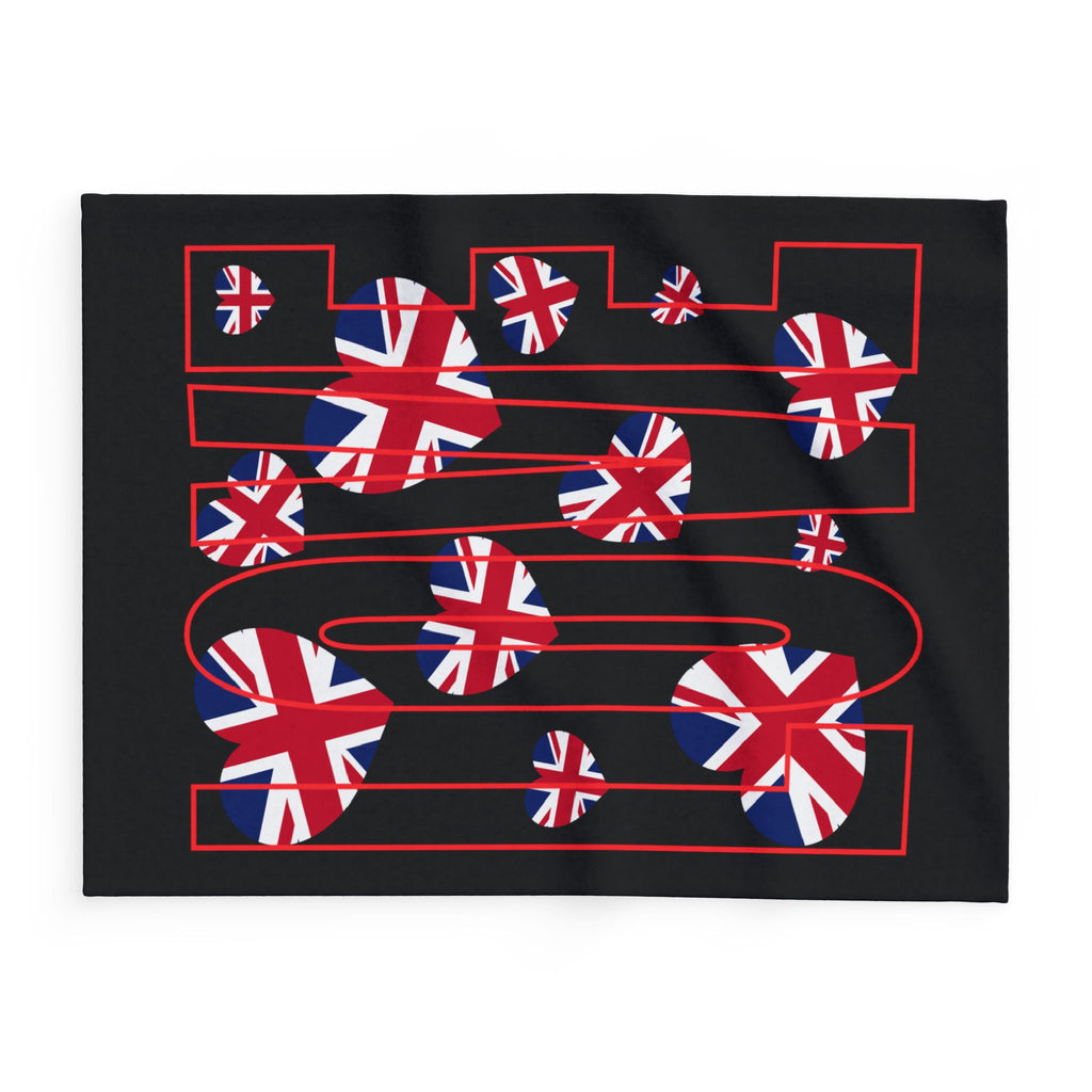 Cozy British Love Fleece Blanket | Perfect for Home Decor, Gifts, Picnics, Valentine's Day, Cozy Nights