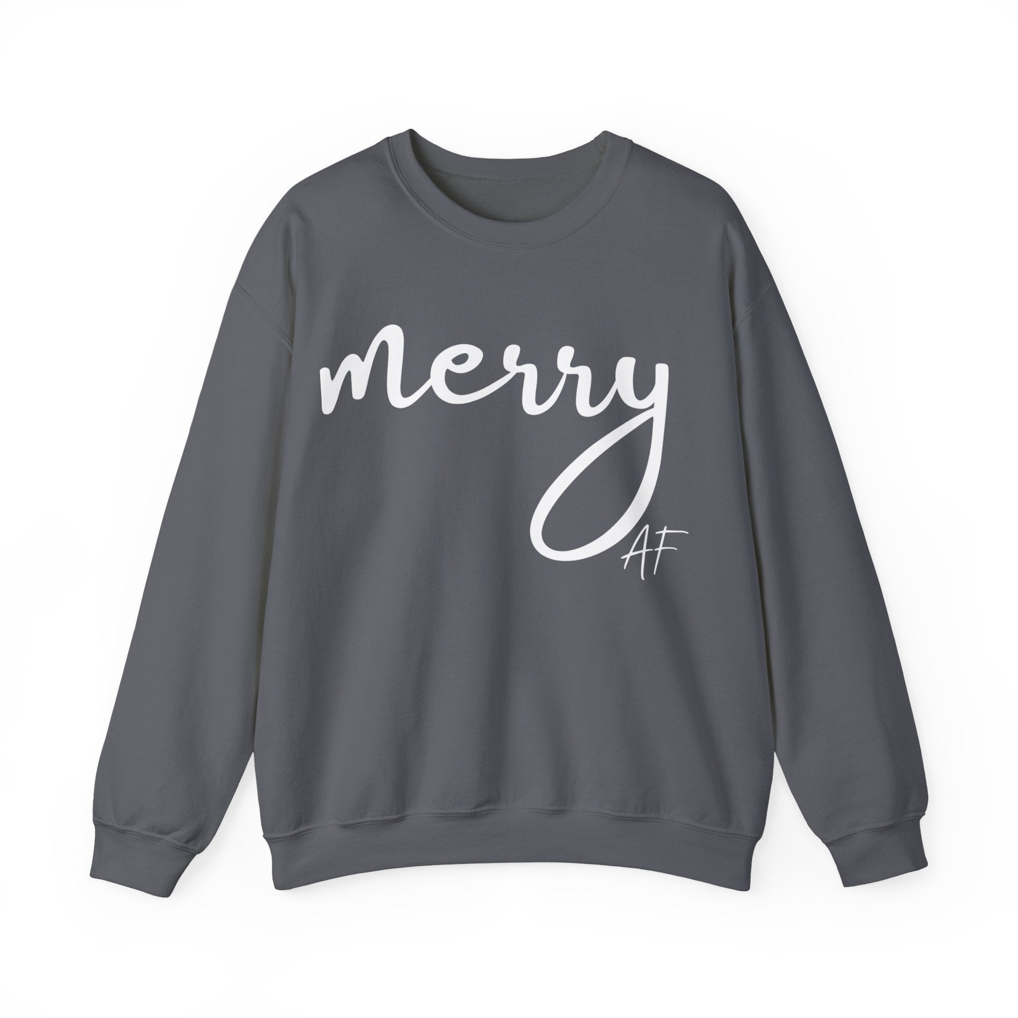 Merry AF Crewneck Sweatshirt – Funny Christmas Holiday Sweater
