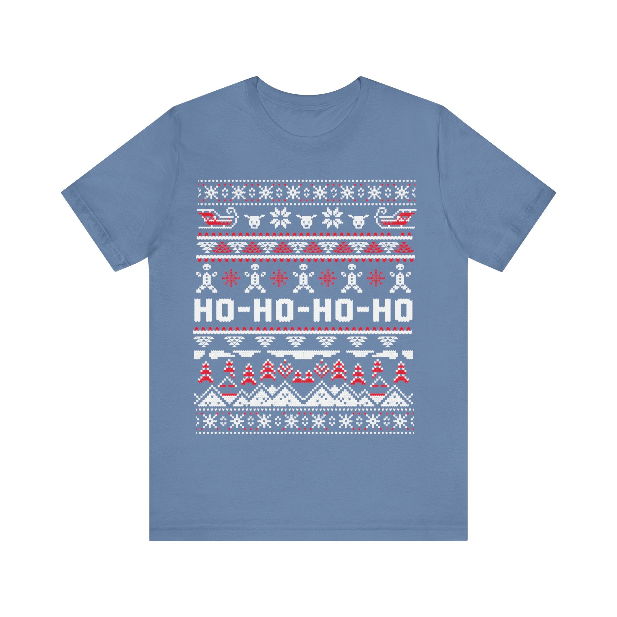 Ho-Ho-Ho Holiday Tee — Festive Christmas Sweater Print Shirt