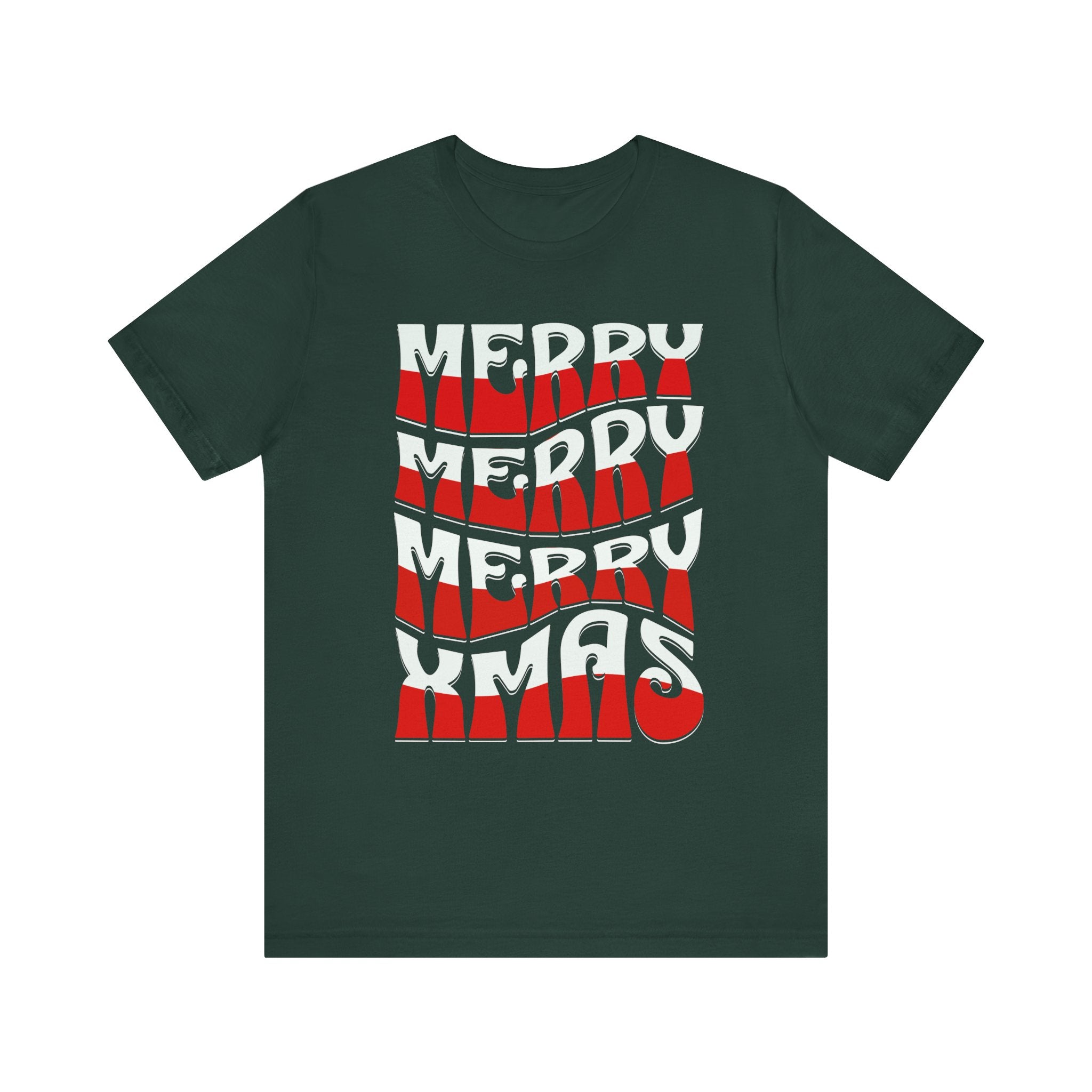 Merry Christmas Retro Wave Tee — Retro Holiday Graphic T-Shirt