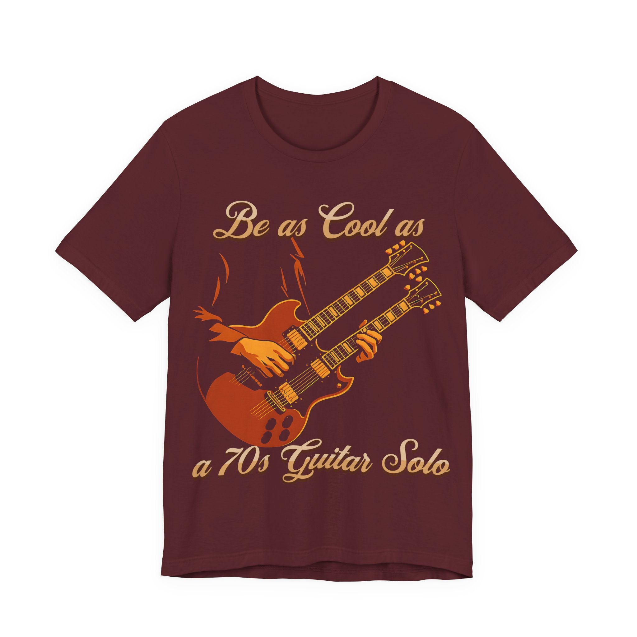 Retro Guitar Solo Tee - 'Be as Cool as a 70s Guitar Solo' Unisex Jersey Short Sleeve