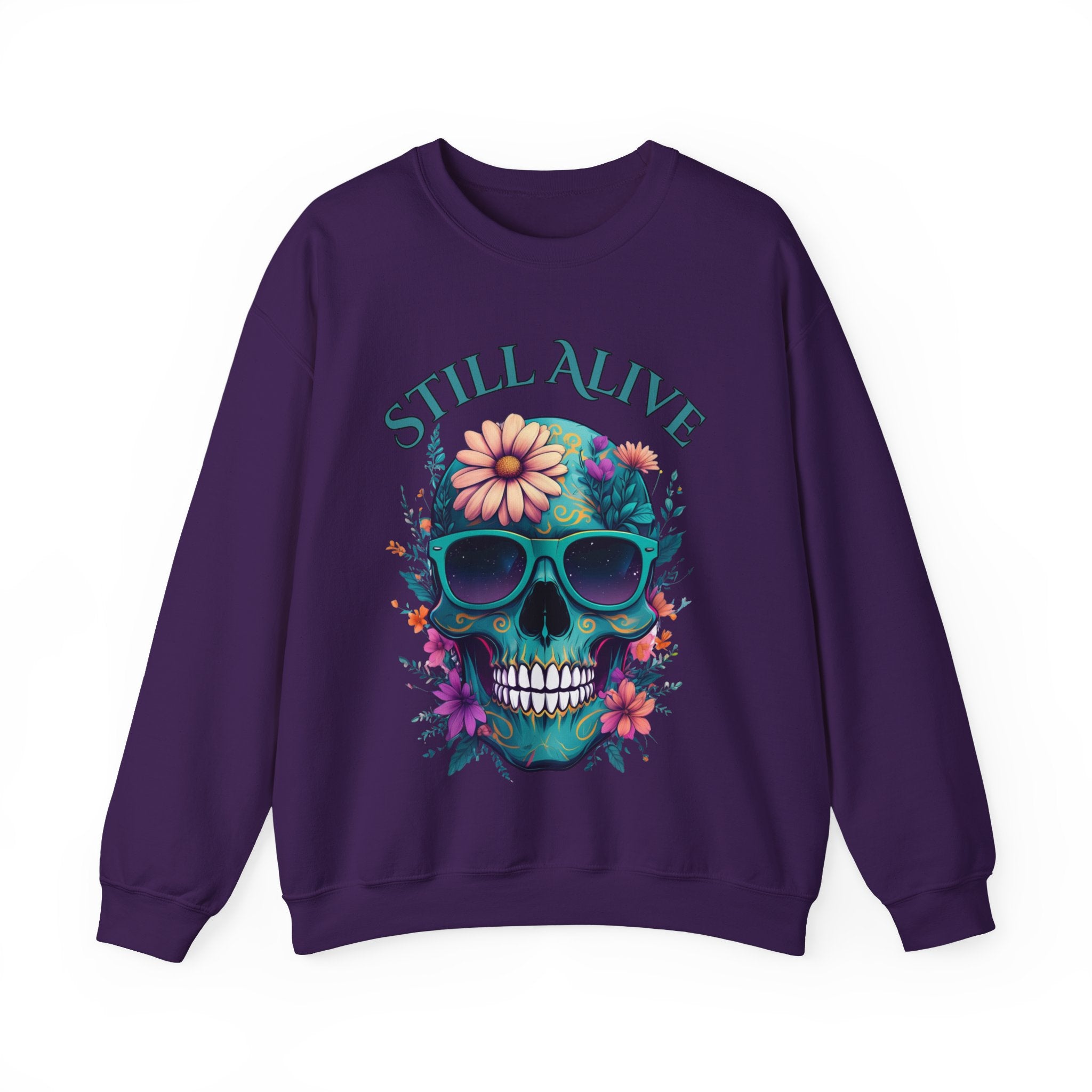 Still Alive Skull Floral Crewneck Sweatshirt