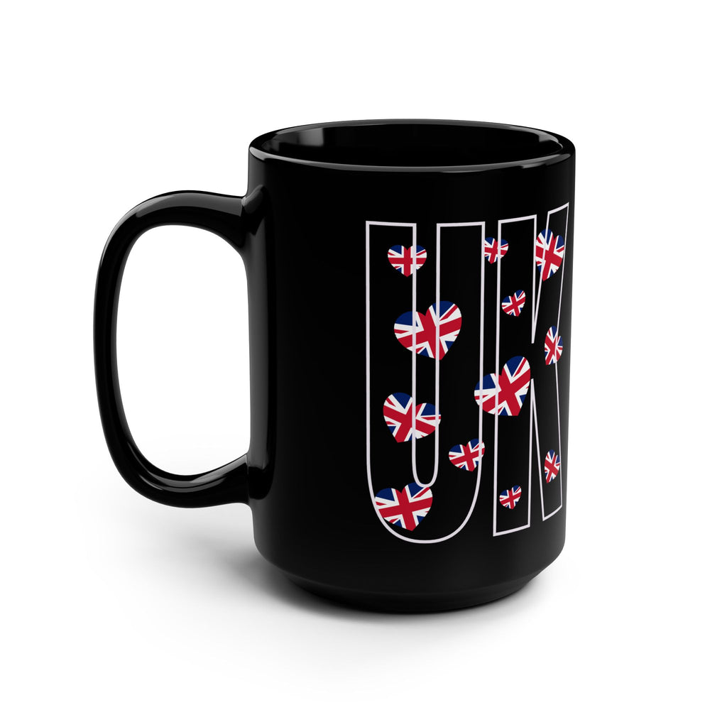 UK Pride Black Mug, 15oz - Perfect for Coffee Lovers, British Theme, Gift for Him/Her, Birthday, Celebration, Home Decor