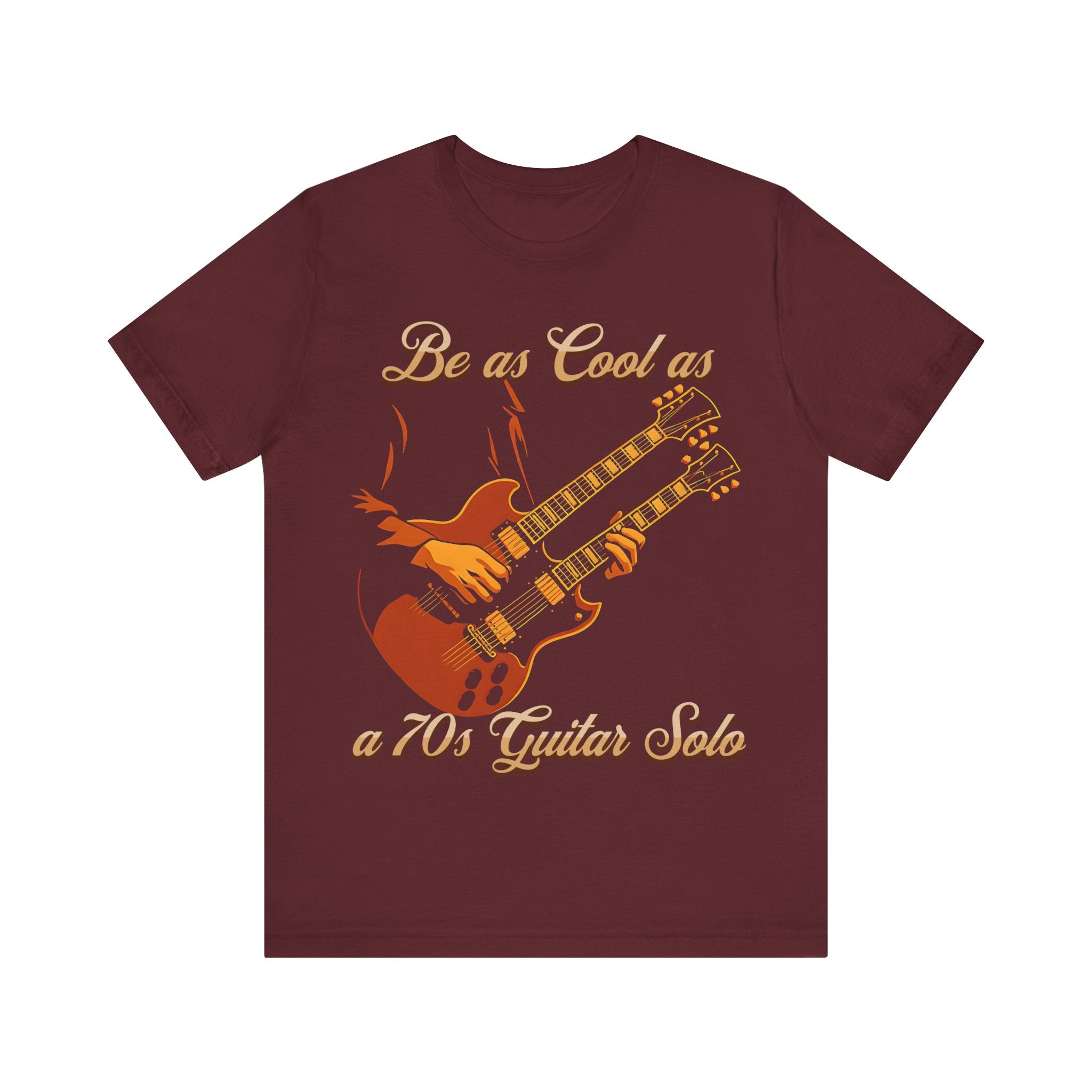 Retro Guitar Solo Tee - 'Be as Cool as a 70s Guitar Solo' Unisex Jersey Short Sleeve