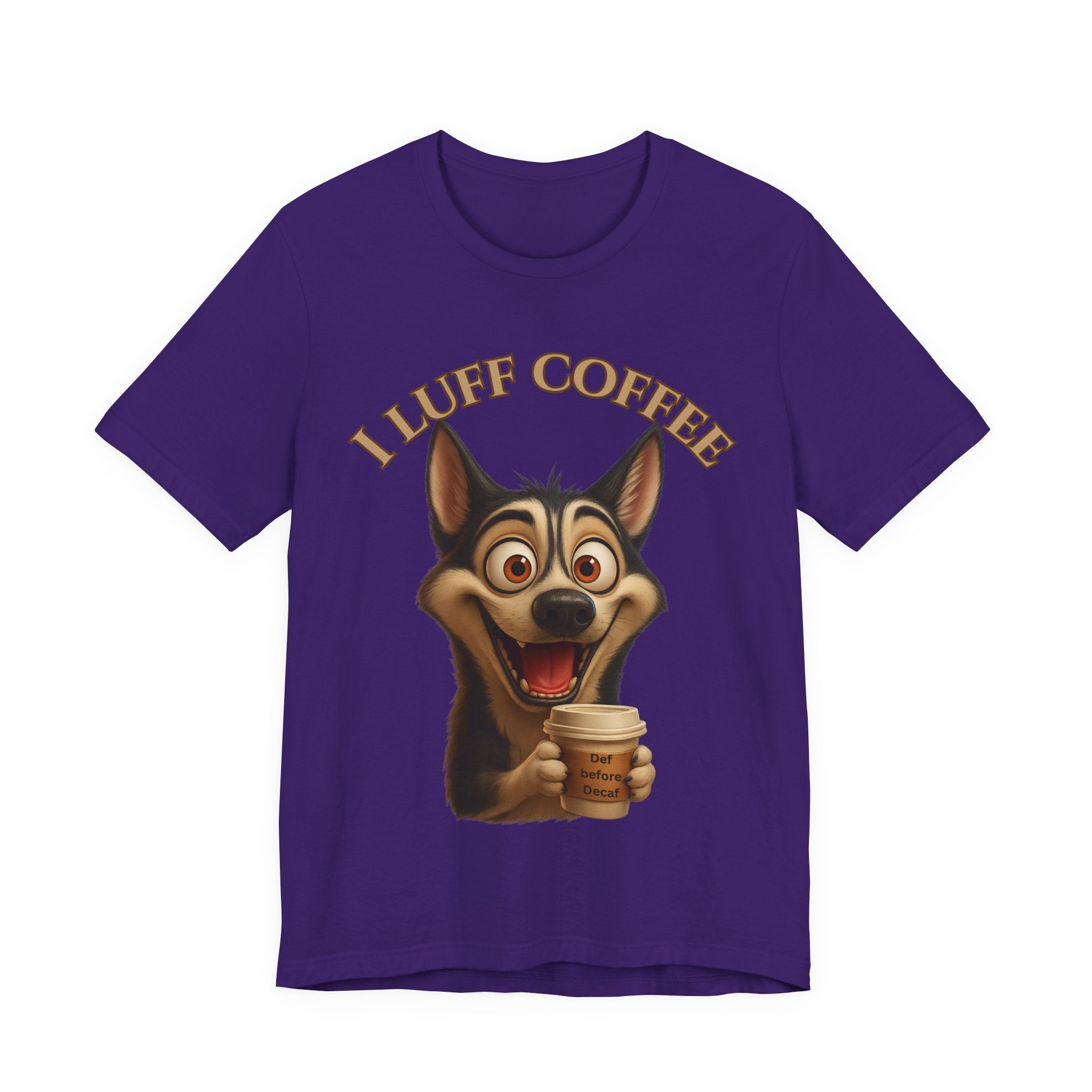 Funny Coffee Lover Tee | I Luff Coffee Unisex Jersey Short Sleeve T-Shirt