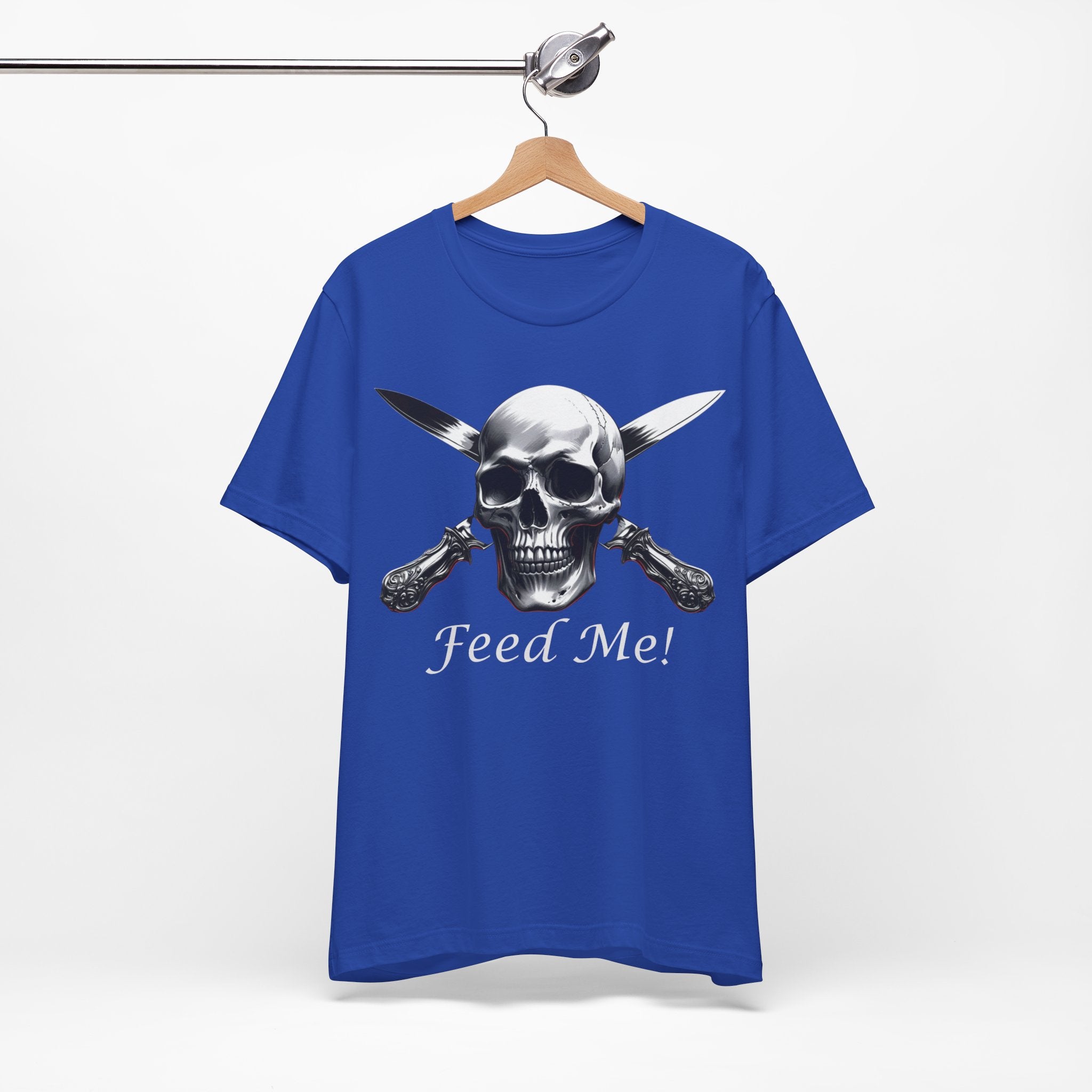 Skull Feed Me Tee, Edgy Graphic T-Shirt, Humour, Punk Fashion Shirt, Unisex Casual Wear