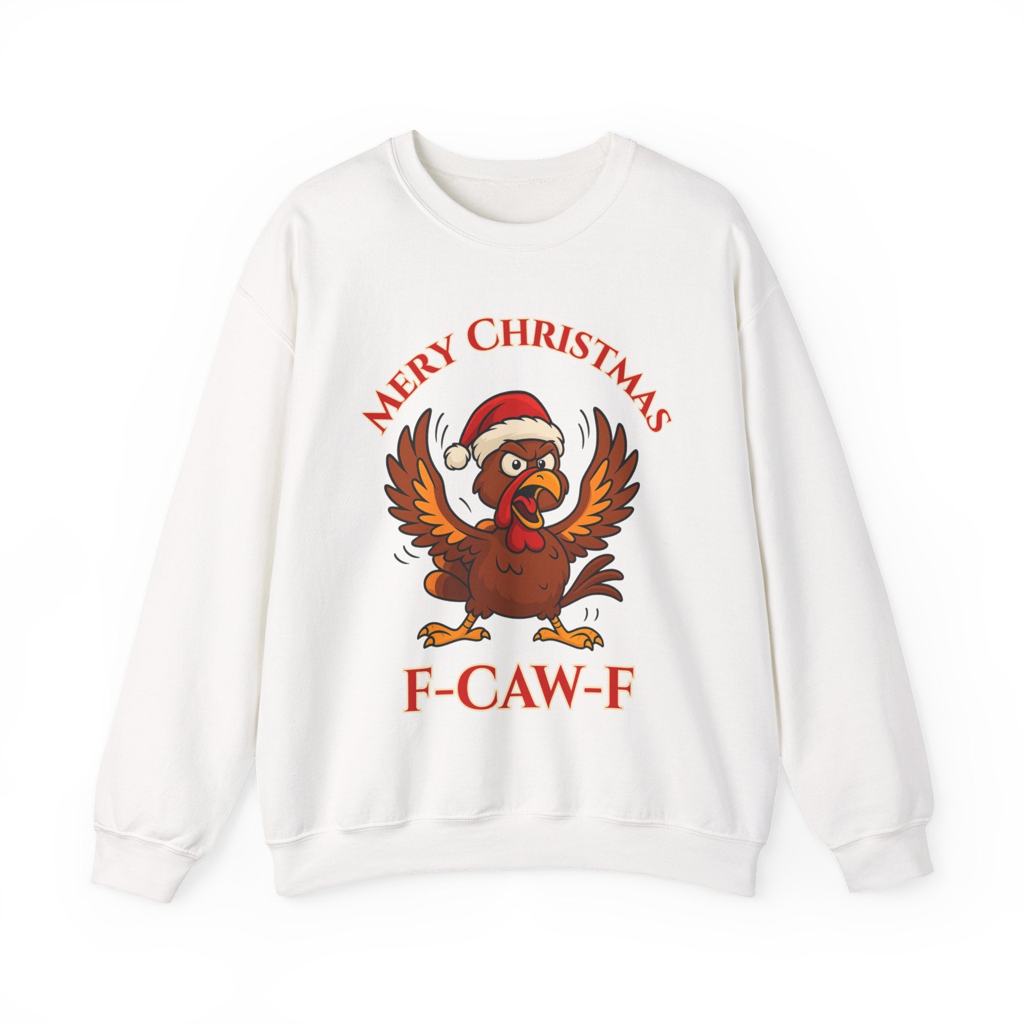Funny Christmas Crewneck Sweatshirt - "Mery Christmas F-CAW-F"