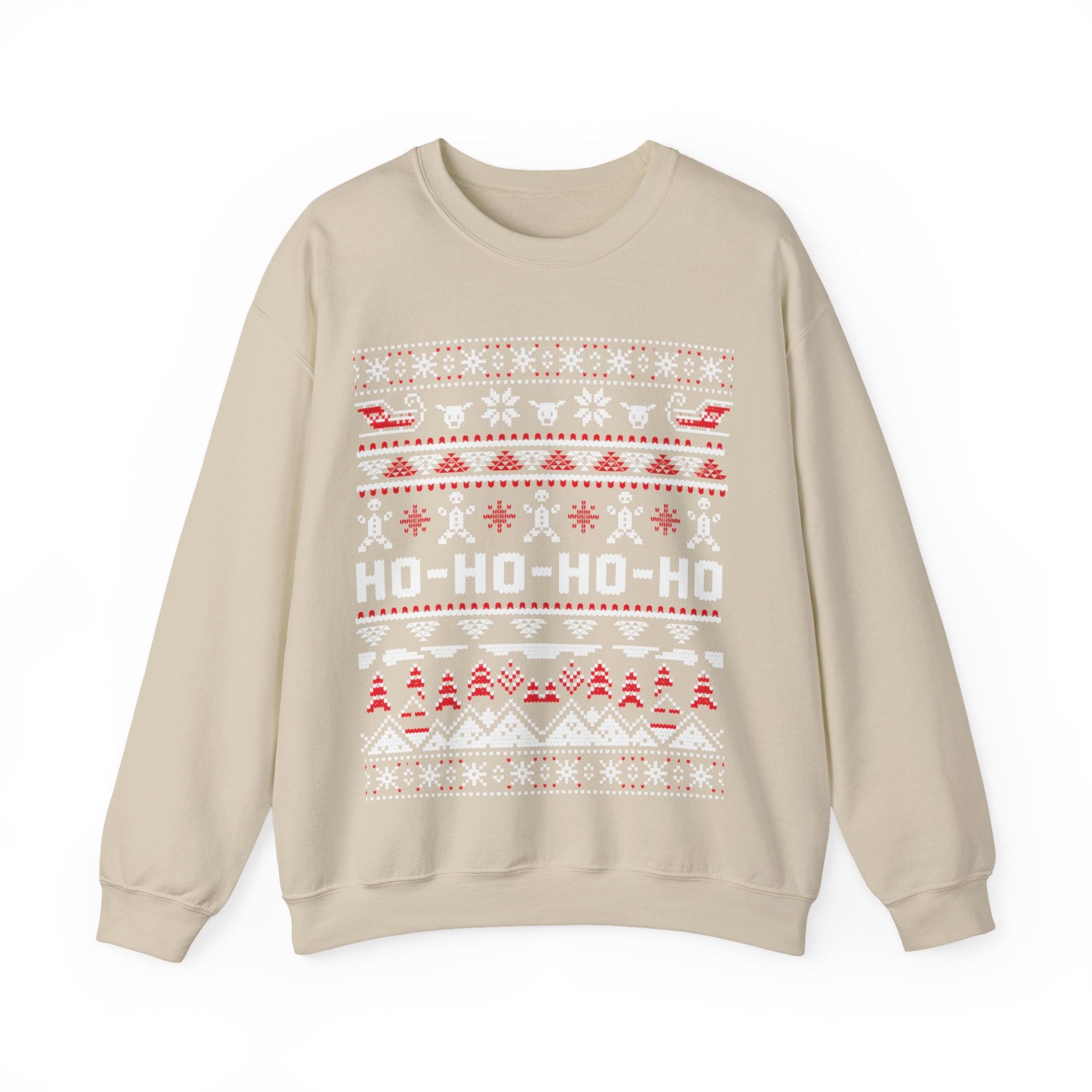 Christmas Ho-Ho-Ho Crewneck Sweatshirt — Festive Ugly Sweater Style