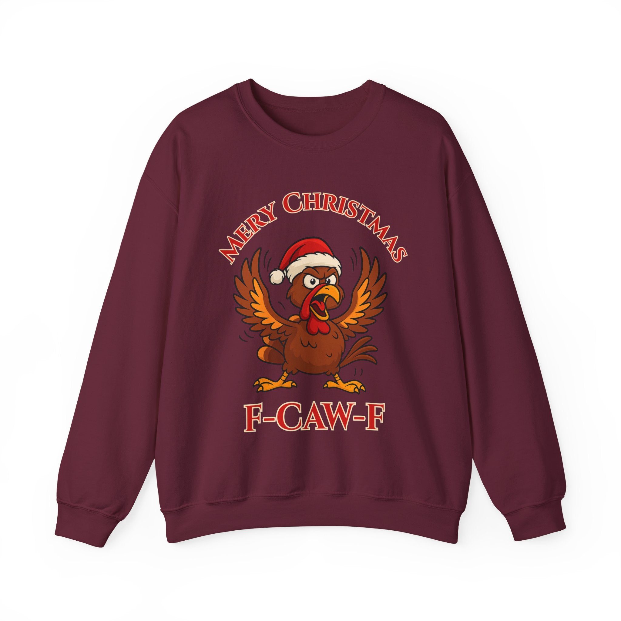 Funny Christmas Crewneck Sweatshirt - "Mery Christmas F-CAW-F"
