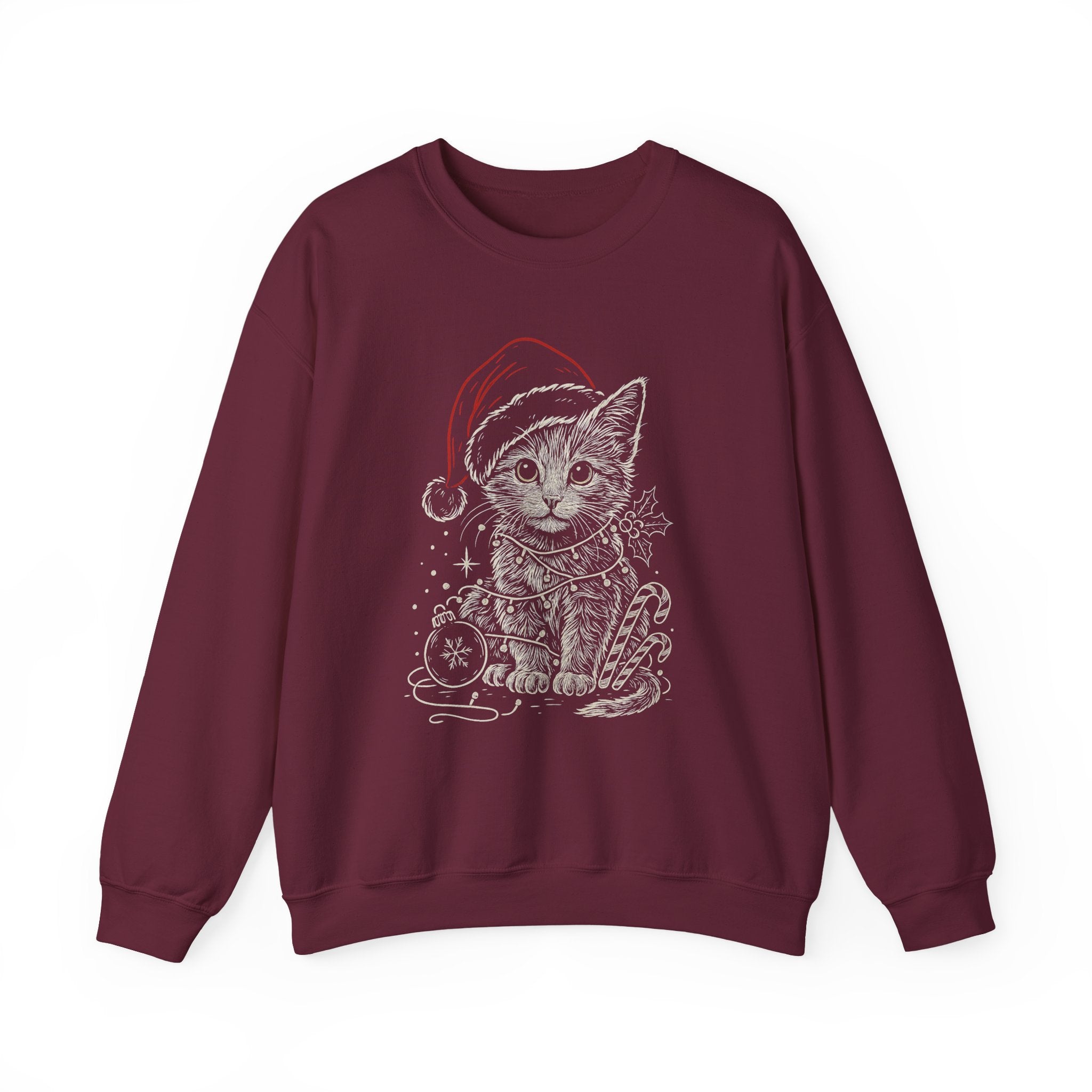 Cute Christmas Cat Crewneck Sweatshirt | Festive Holiday Sweatshirt, Gift for Cat Lovers, Cozy Winter Wear, Unique Cat Apparel, Fun [...]