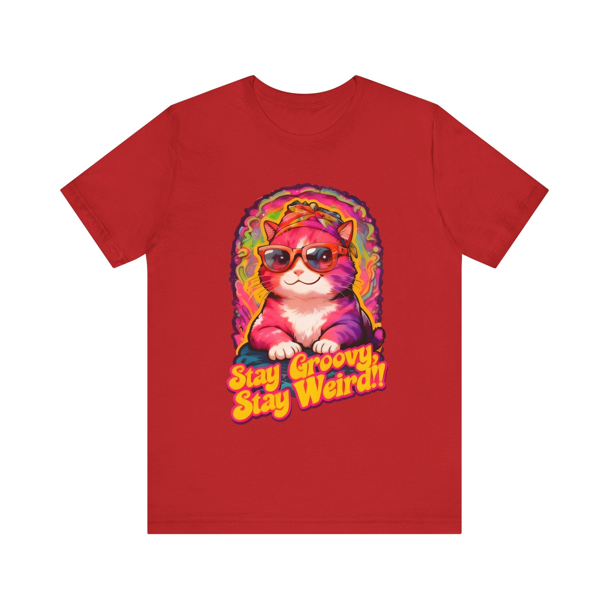 Stay Groovy Cat Tee - Unisex Jersey Short Sleeve T-Shirt