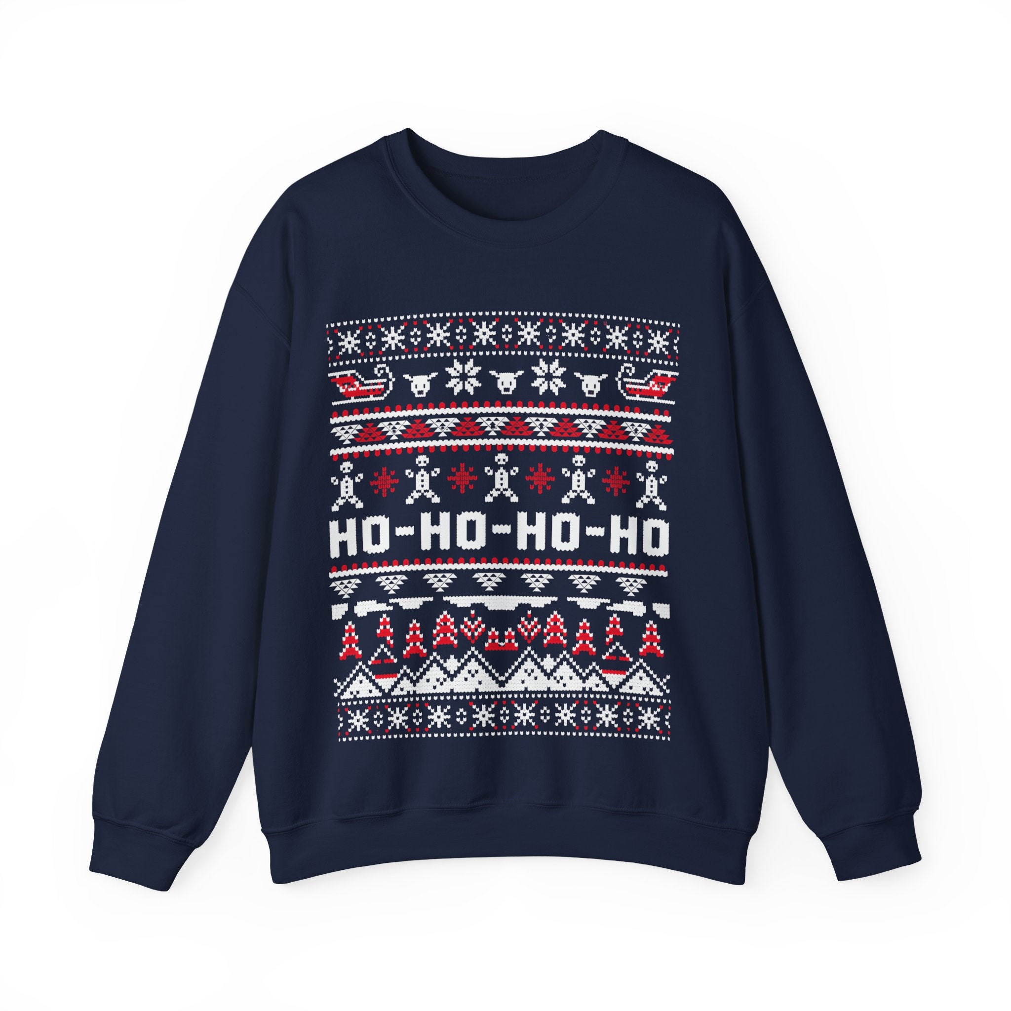 Christmas Ho-Ho-Ho Crewneck Sweatshirt — Festive Ugly Sweater Style