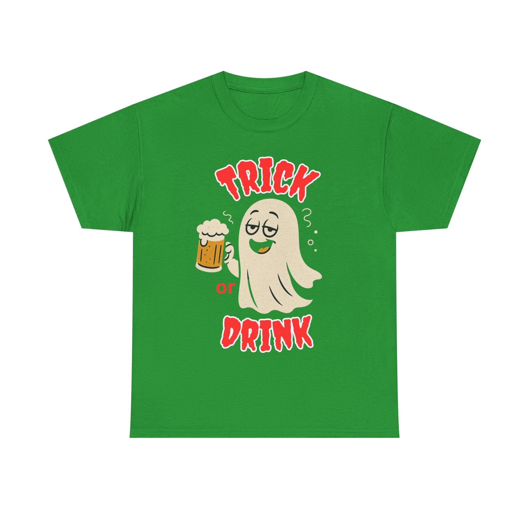 Halloween Ghost Tee - Trick or Drink Unisex Heavy Cotton T-Shirt, Funny Halloween Shirt, Halloween Party Wear, Ghost Lover Tee