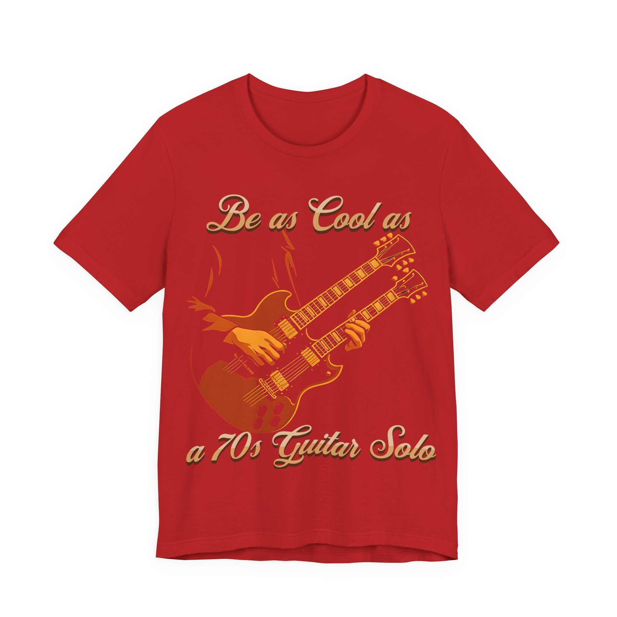 Retro Guitar Solo Tee - 'Be as Cool as a 70s Guitar Solo' Unisex Jersey Short Sleeve