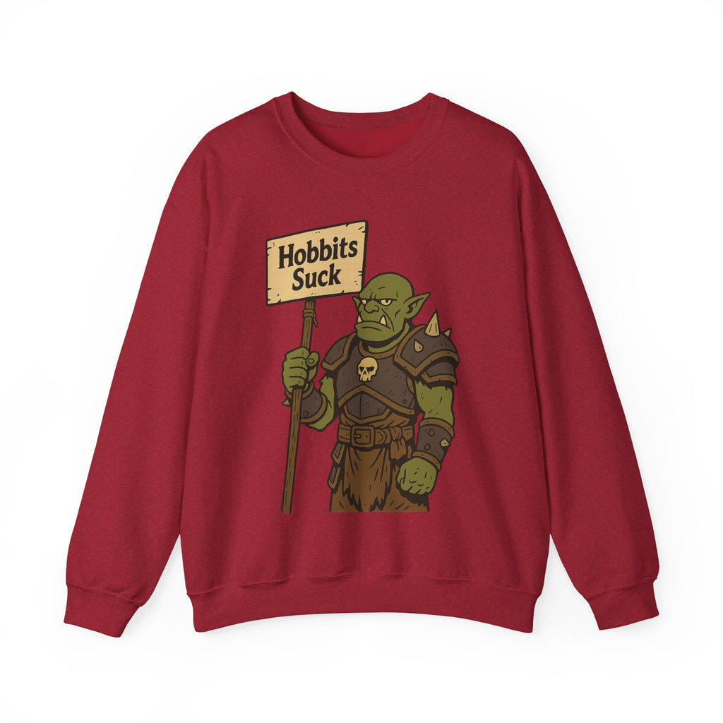 Funny Fantasy Sweatshirt - 'Hobbits Suck' Graphic Crewneck