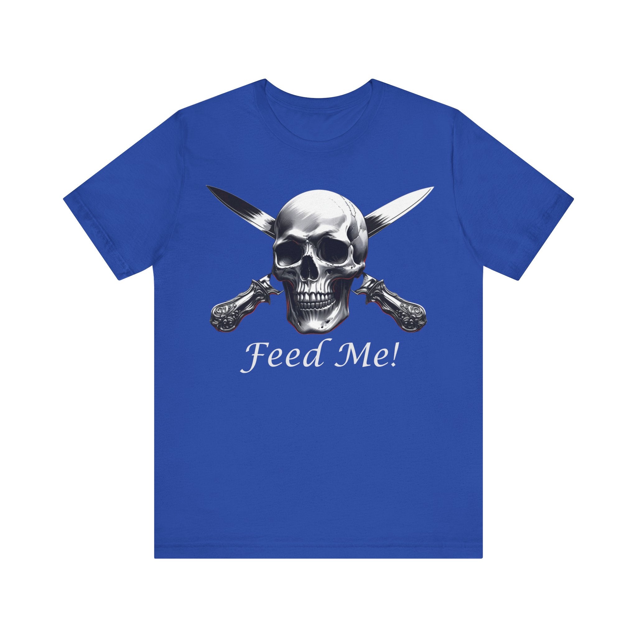 Skull Feed Me Tee, Edgy Graphic T-Shirt, Humour, Punk Fashion Shirt, Unisex Casual Wear
