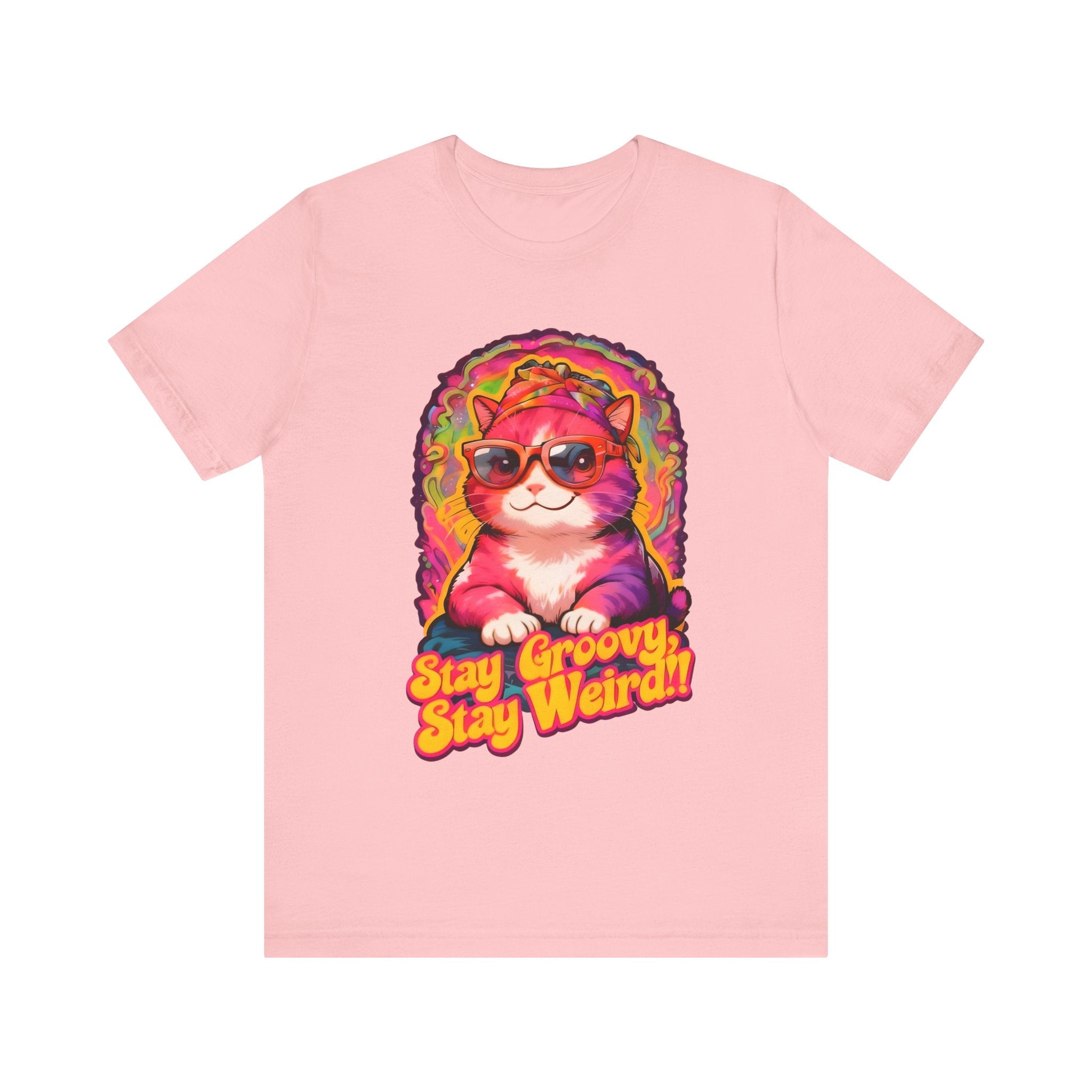 Stay Groovy Cat Tee - Unisex Jersey Short Sleeve T-Shirt