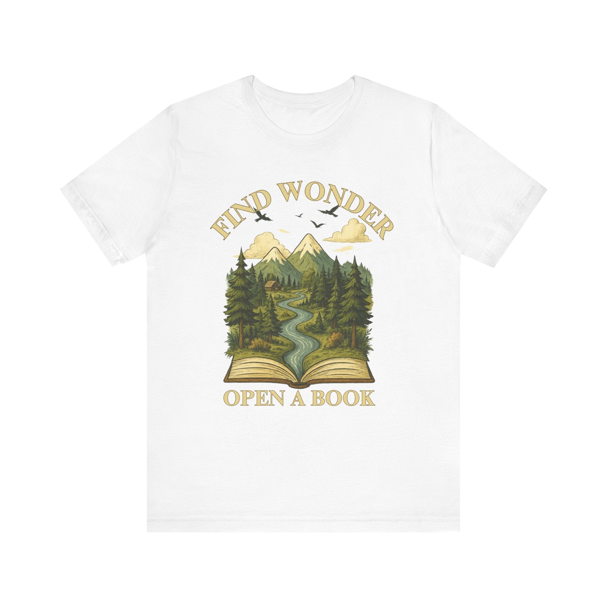 Find Wonder Open a Book Unisex Short Sleeve Tee