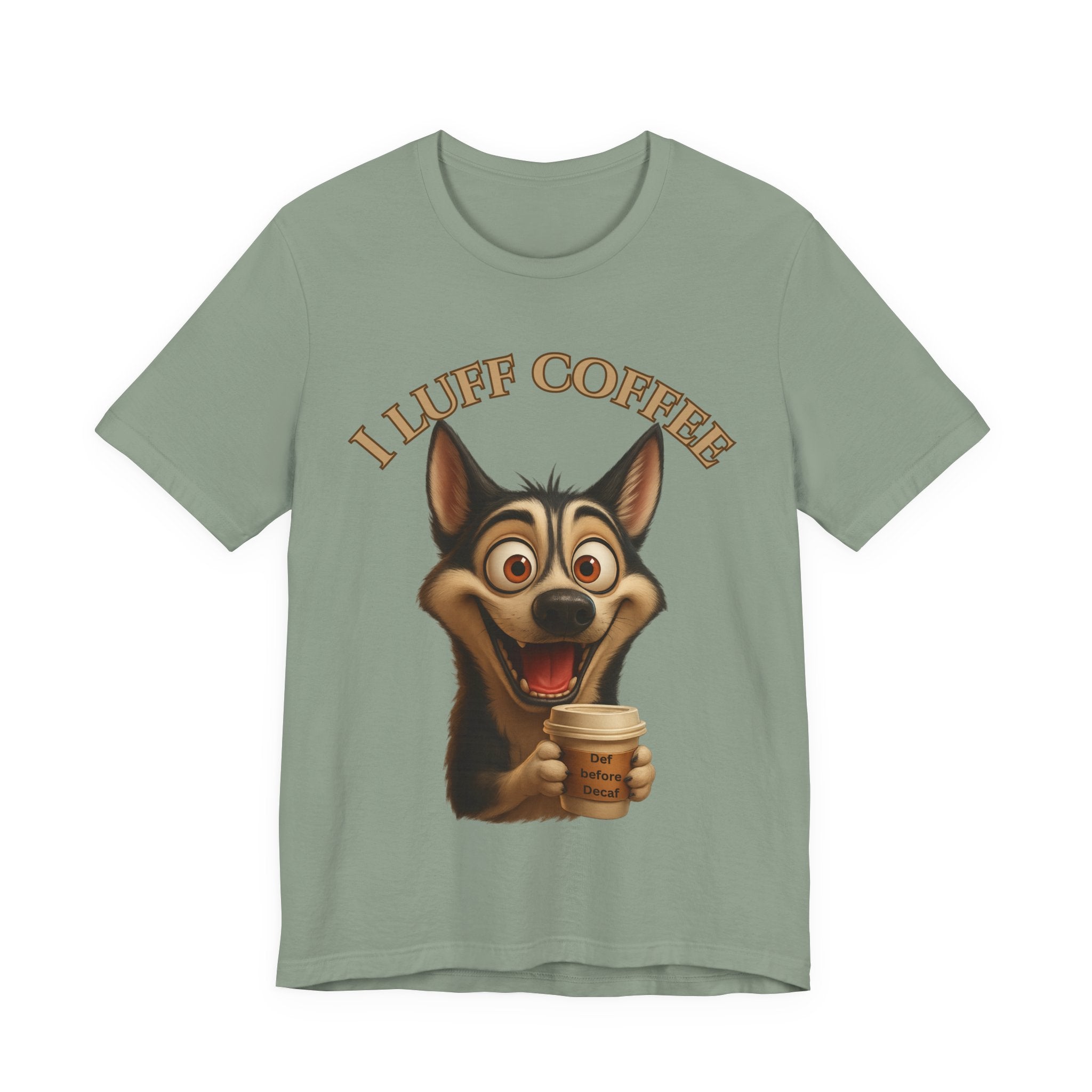 Funny Coffee Lover Tee | I Luff Coffee Unisex Jersey Short Sleeve T-Shirt