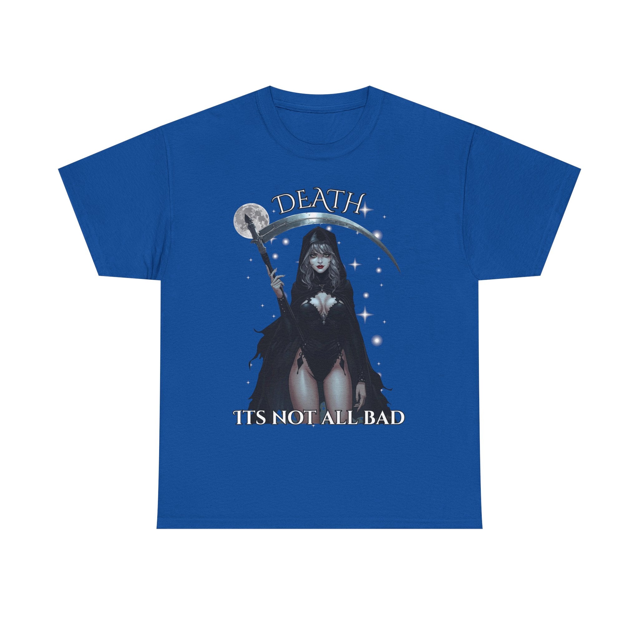 Gothic Death-Themed Tee, Death T-Shirt, Halloween Apparel, Unisex Top, Spooky Gift, Casual Goth Wardrobe