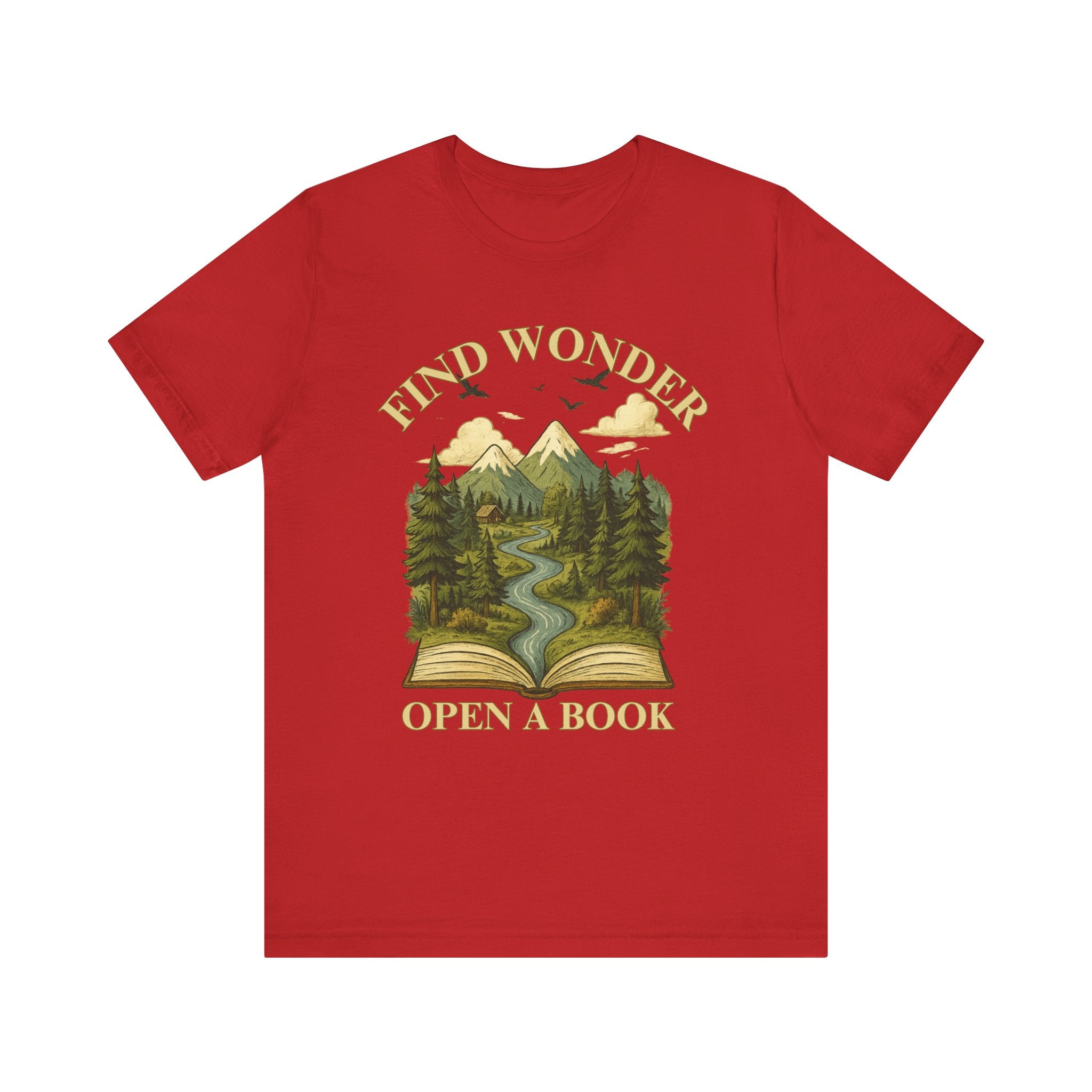 Find Wonder Open a Book Unisex Short Sleeve Tee