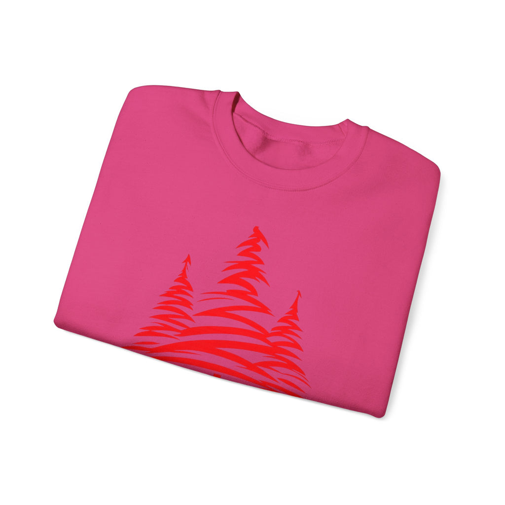 Merry Christmas Crewneck Sweatshirt — Red Tree Holiday Sweatshirt