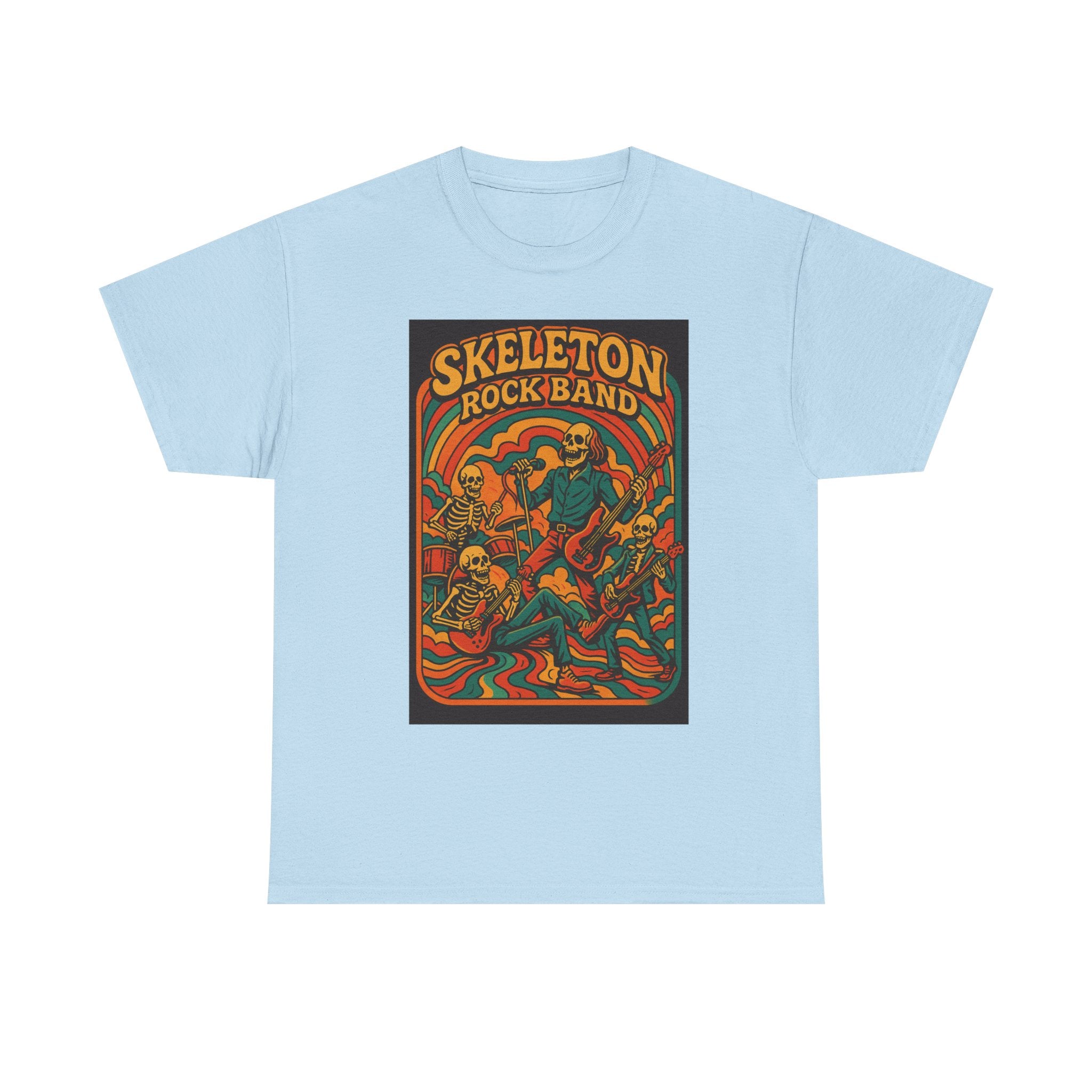 Skeleton Rock Band Unisex Tee, Retro Band Shirt, Halloween Costume Tee, Music Lover Gift, Rock and Roll Shirt