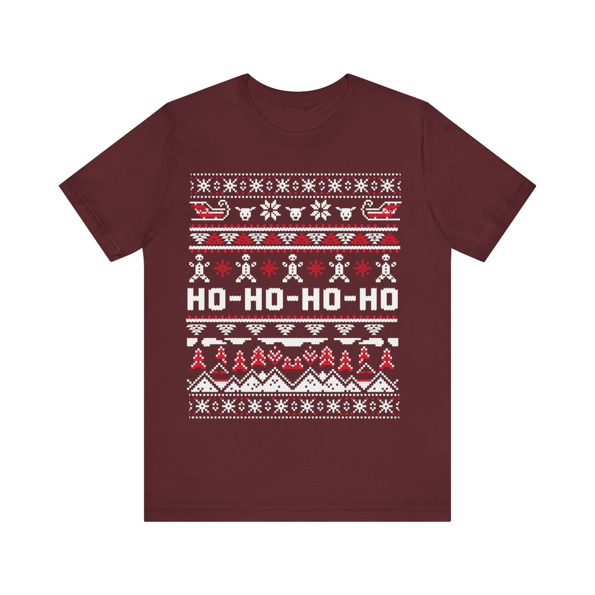 Ho-Ho-Ho Holiday Tee — Festive Christmas Sweater Print Shirt