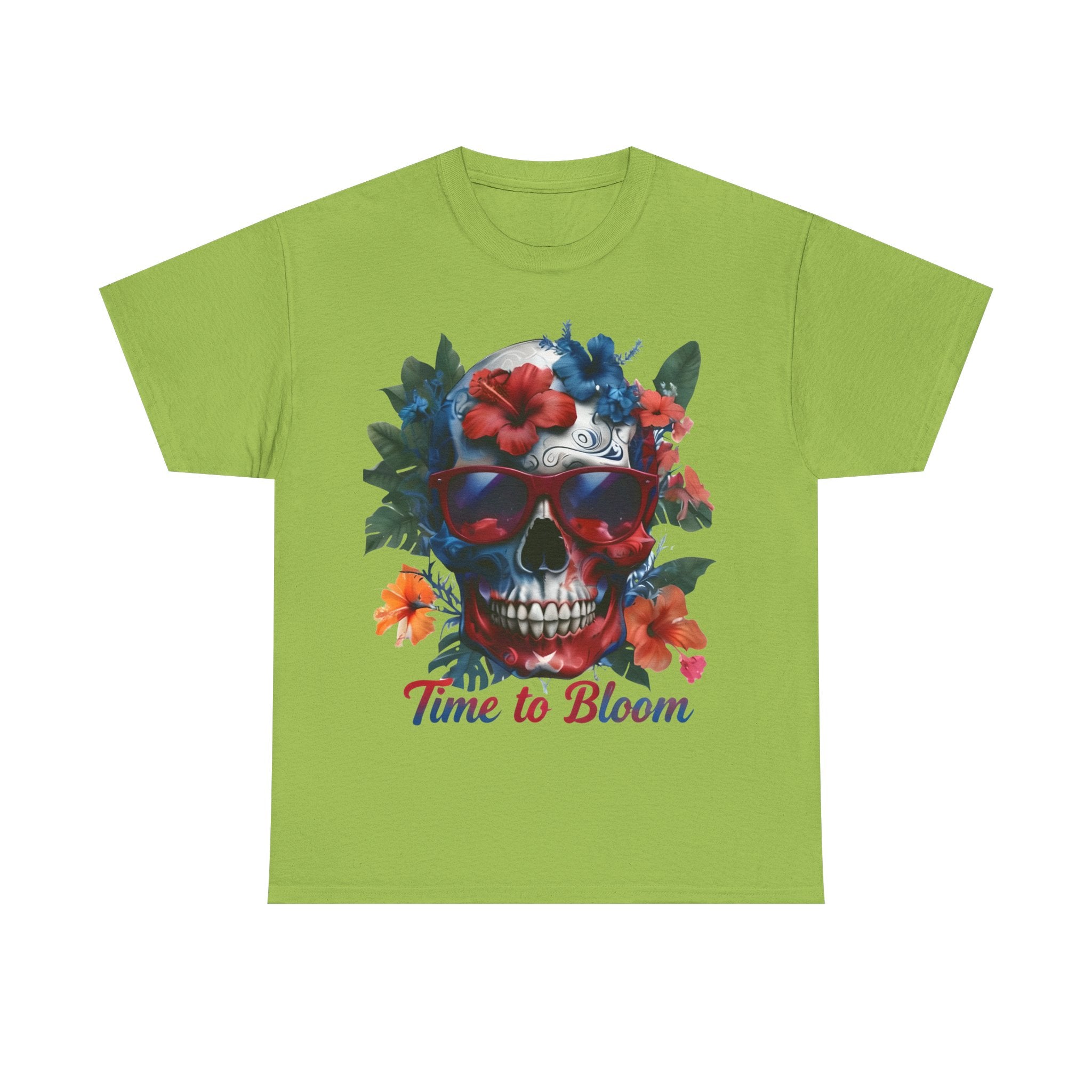 Skull Floral Tee - Time to Bloom, Unisex T-Shirt, Graphic Tee, Gift for Flower Lovers, Vintage Style Apparel
