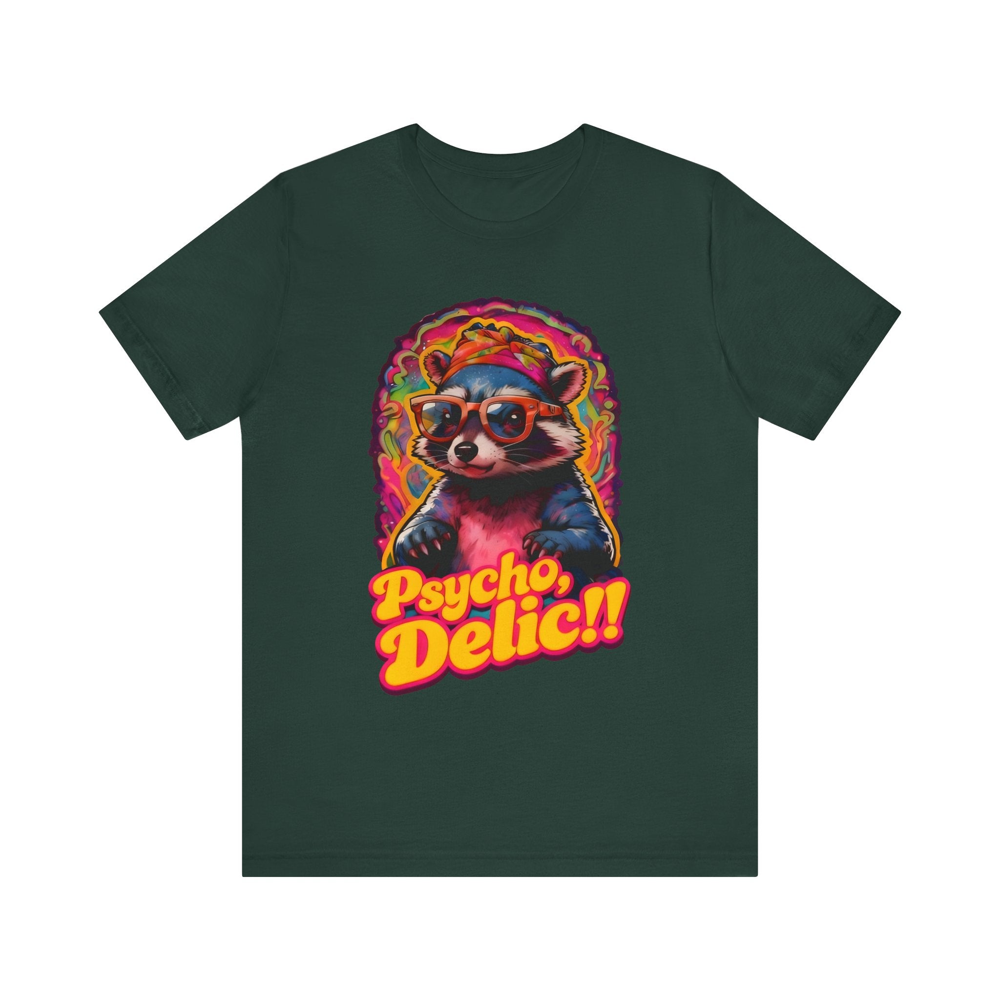 Psycho Delic Raccoon Tee - Unisex Jersey Short Sleeve T-Shirt