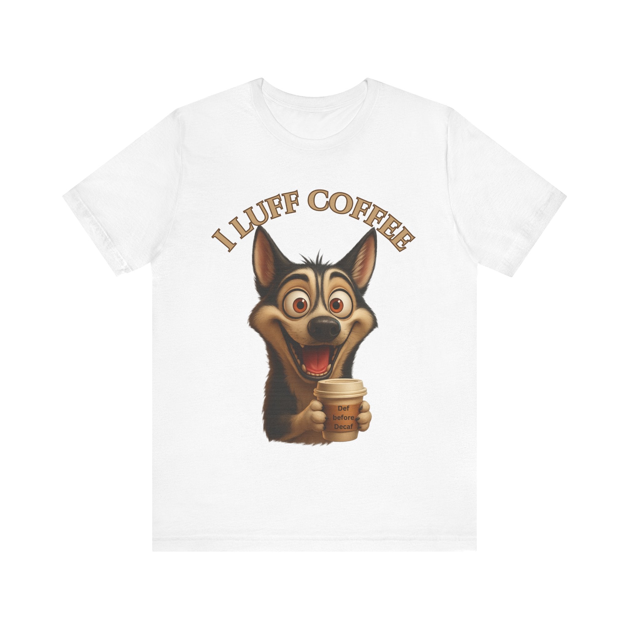 Funny Coffee Lover Tee | I Luff Coffee Unisex Jersey Short Sleeve T-Shirt