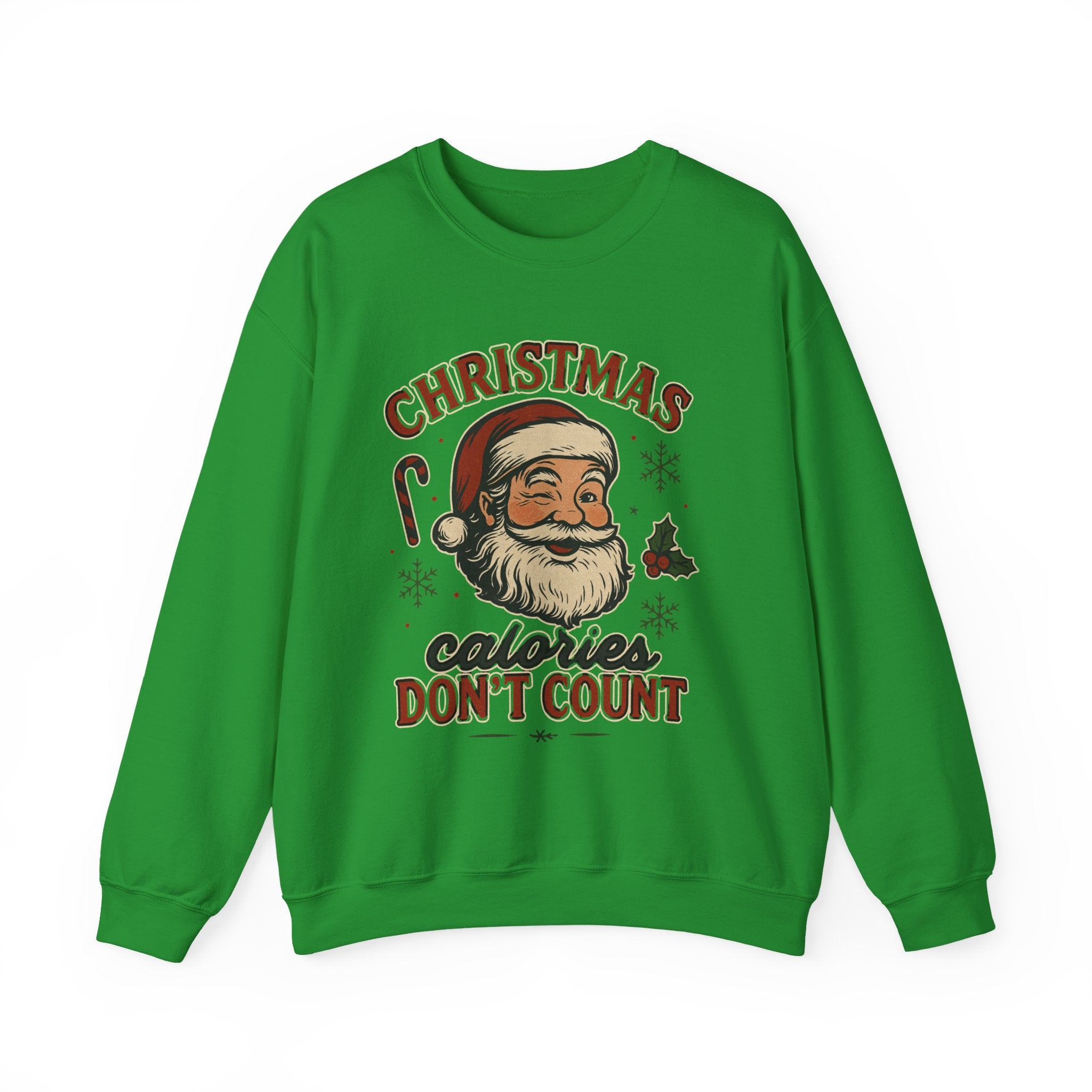 Christmas 'Calories Don't Count' Sweatshirt – Retro Santa Holiday Crewneck