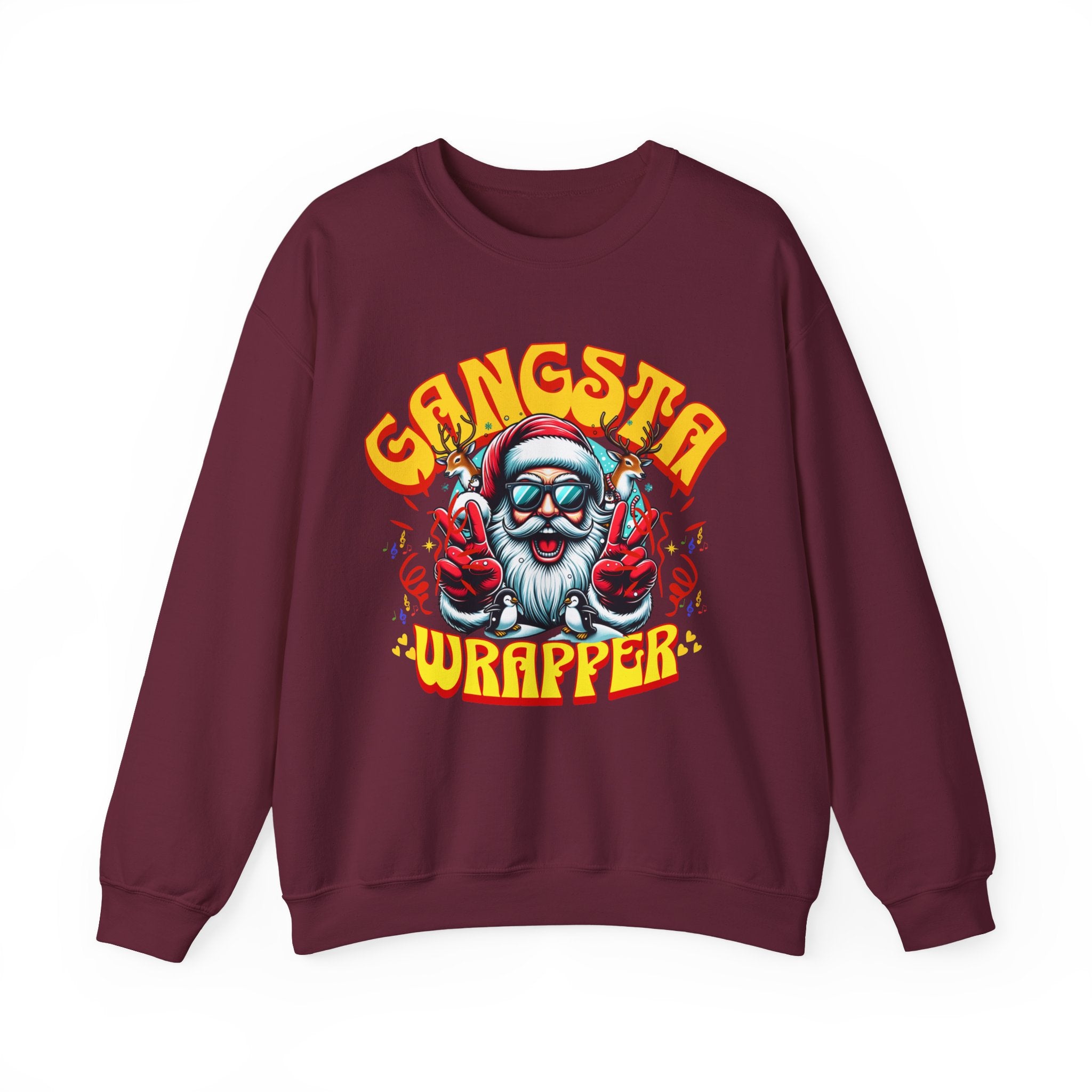 Gangsta Wrapper Sweatshirt - Funny Unisex Holiday Crewneck
