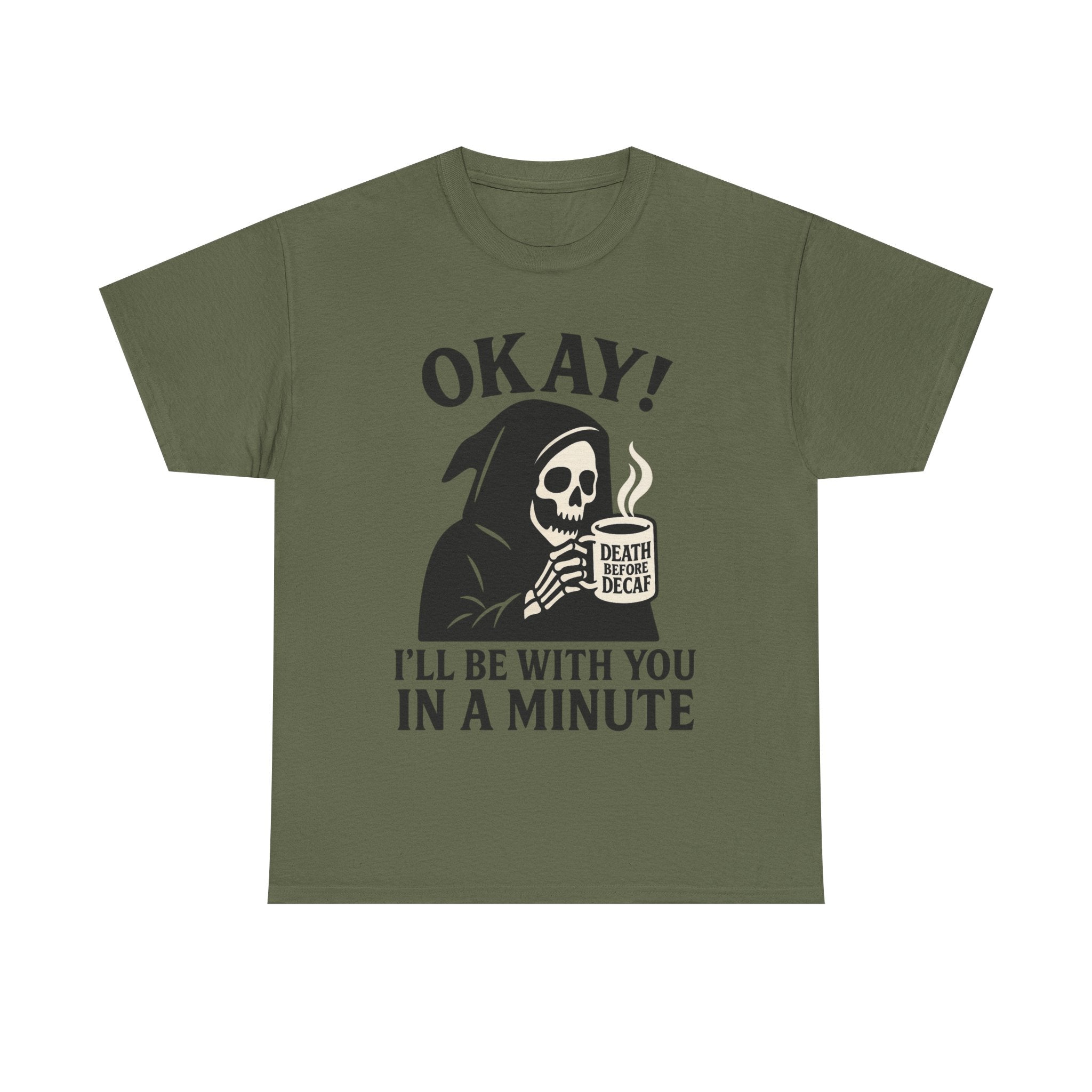Funny Grim Reaper T-Shirt, Unisex Heavy Cotton Tee for Halloween, Gift for Friends, Skull Design, Quirky Casual Wear