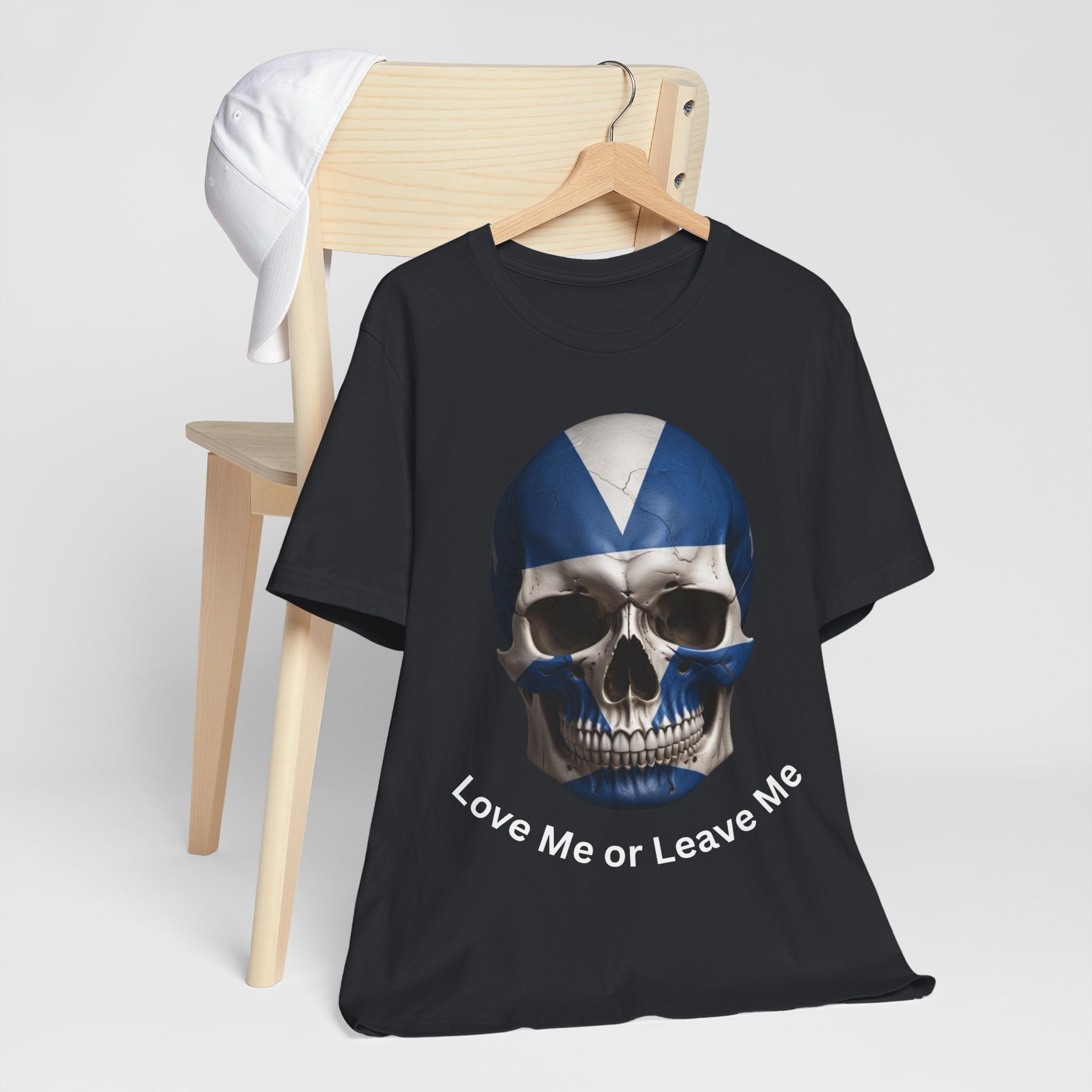 Scottish Skull Graphic Tee | Edgy Streetwear, Unisex T-Shirt,  Patriotic. Love me or Leave me. Casual Wear, Skull Tee, Gifts for Him/Her