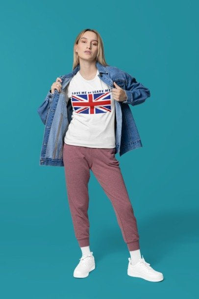 Union Jack Love Me or Leave Me Tee - Casual British Graphic Shirt, Gift for London Lovers, Independence Day Apparel, Travel T-Shirt, [...]