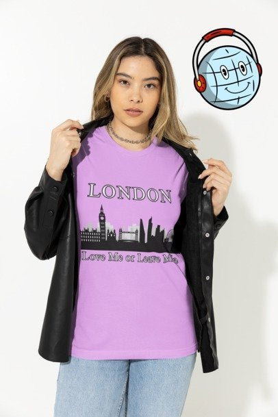 London Skyline Graphic Tee, Love Me or Leave Me Shirt, Travel Shirt, Unisex T-Shirt, Gift for London Lovers, Casual Wear