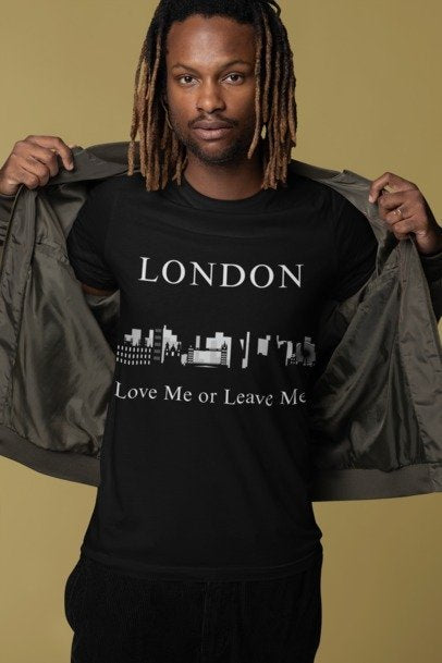 London Skyline Graphic Tee, Love Me or Leave Me Shirt, Travel Shirt, Unisex T-Shirt, Gift for London Lovers, Casual Wear