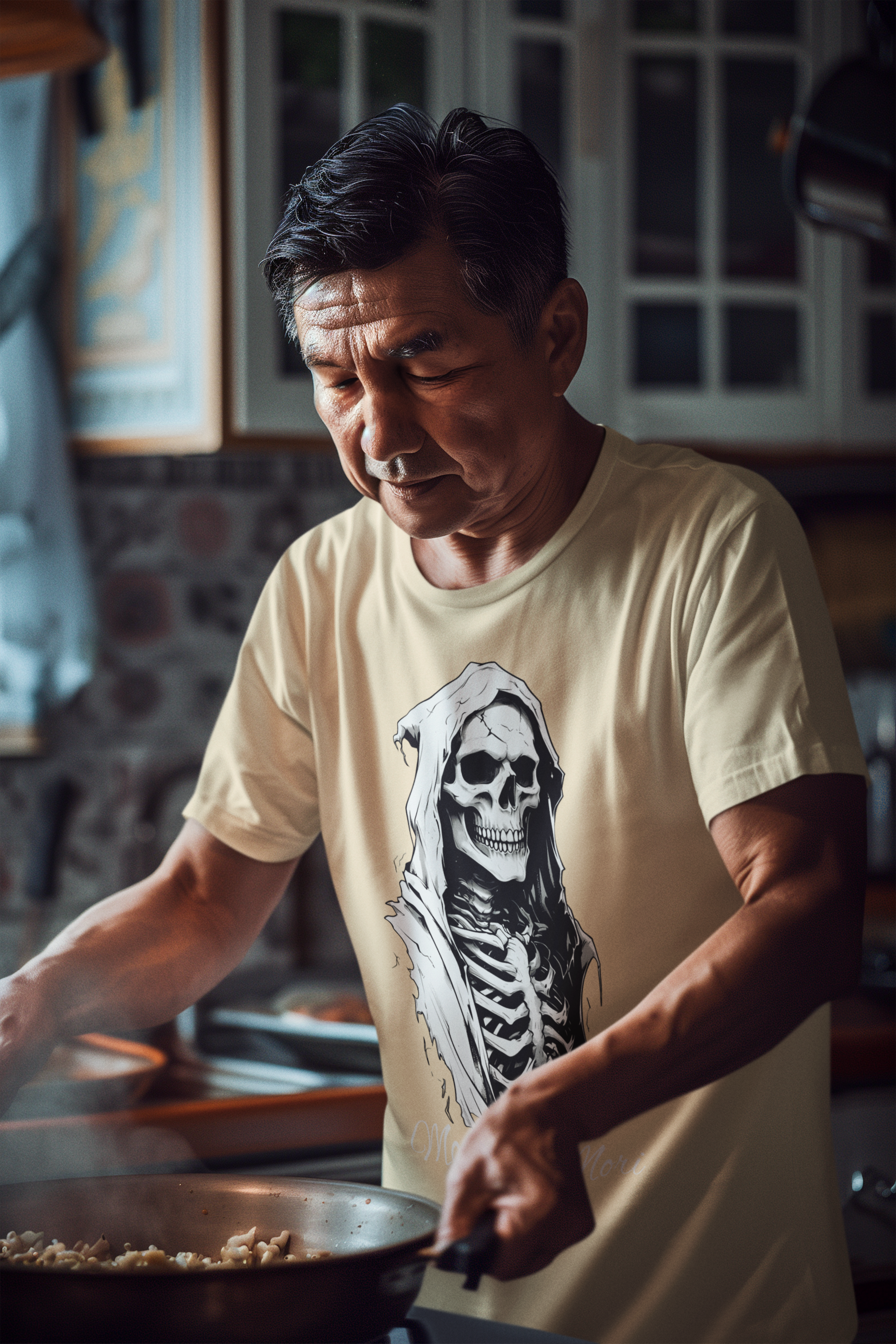 Skull Design Unisex Heavy Cotton Tee | Memoria Mortis | Halloween Shirt, Graphic Tee, Gothic Apparel, Casual Wear, Unique Gift