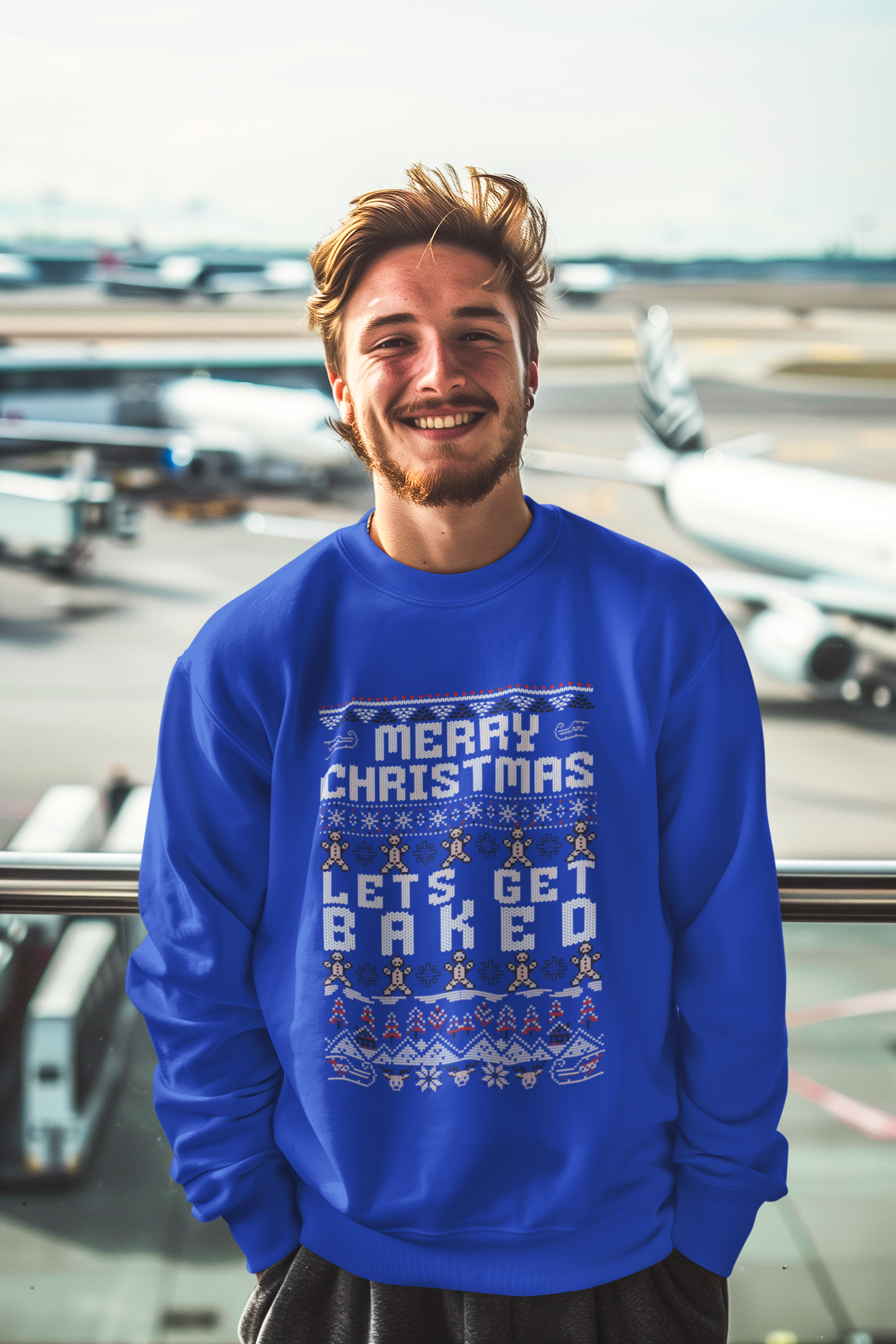 Christmas Gingerbread Crewneck Sweatshirt — "Merry Christmas" Holiday Sweater